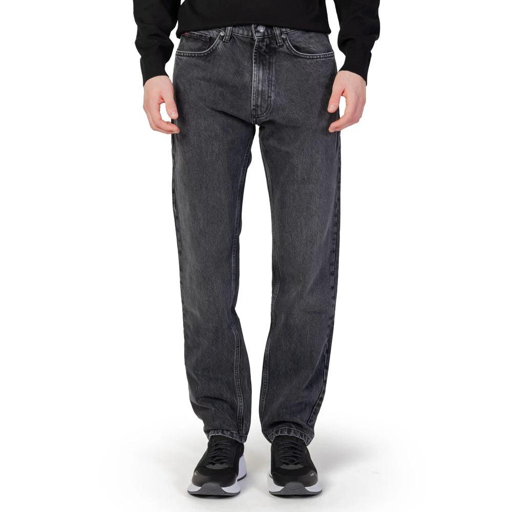 Hugo Boss Black Cotton Relaxed Fit Jeans by Hugo Boss