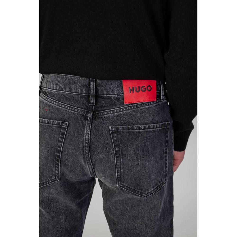 Hugo Boss Black Cotton Relaxed Fit Jeans by Hugo Boss