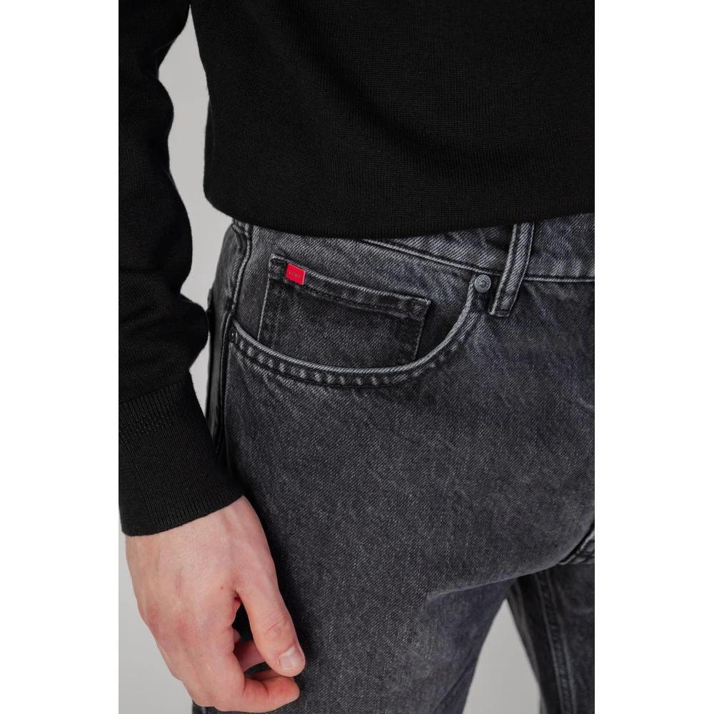 Hugo Boss Black Cotton Relaxed Fit Jeans by Hugo Boss
