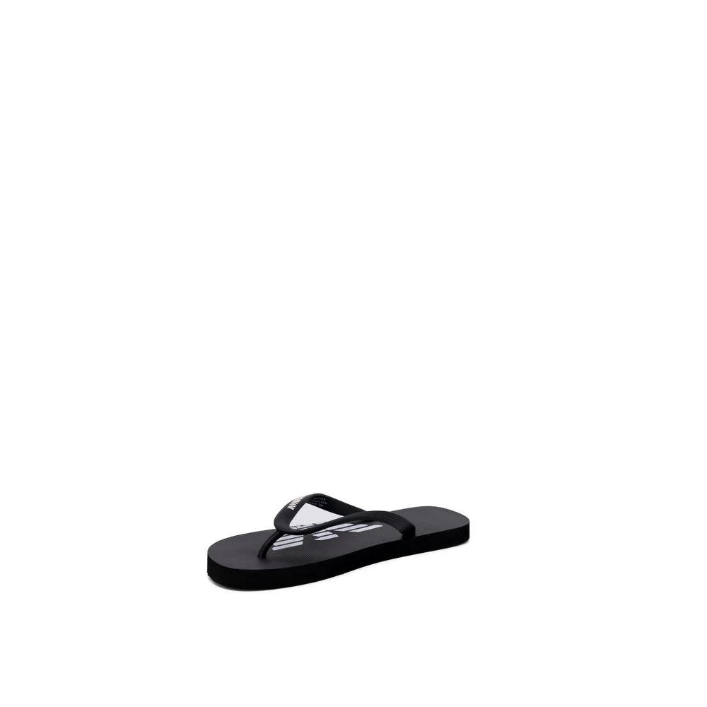 Emporio Armani Underwear Black And White Rubber Flip-Flop Sandals by Emporio Armani Underwear
