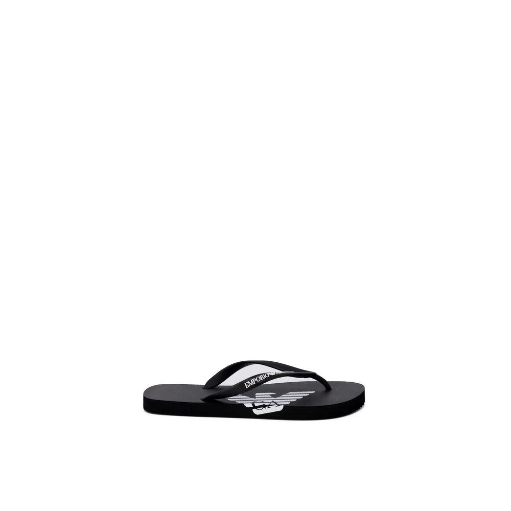 Emporio Armani Underwear Black And White Rubber Flip-Flop Sandals by Emporio Armani Underwear
