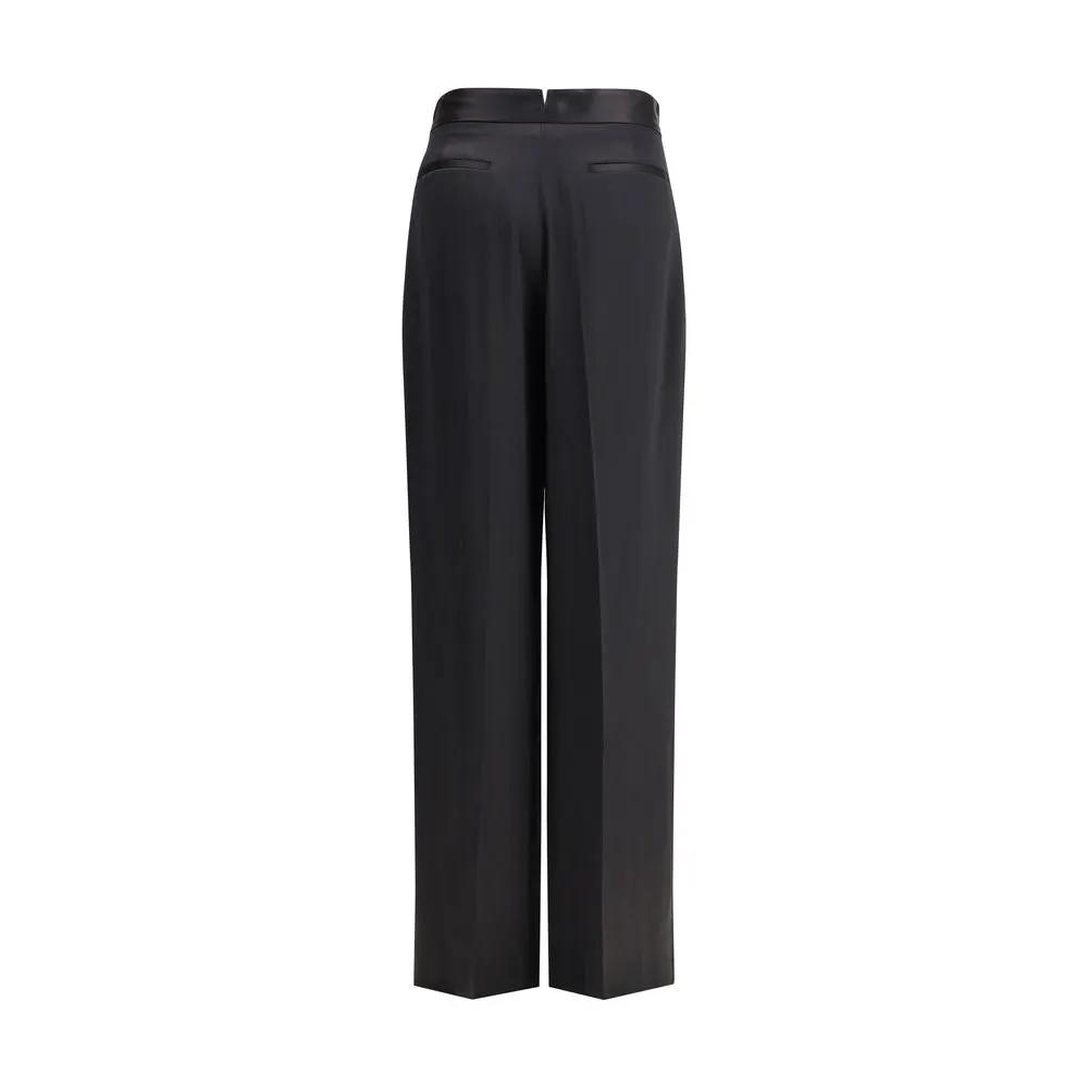Pantalon décontracté en soie noire SA SU PHI