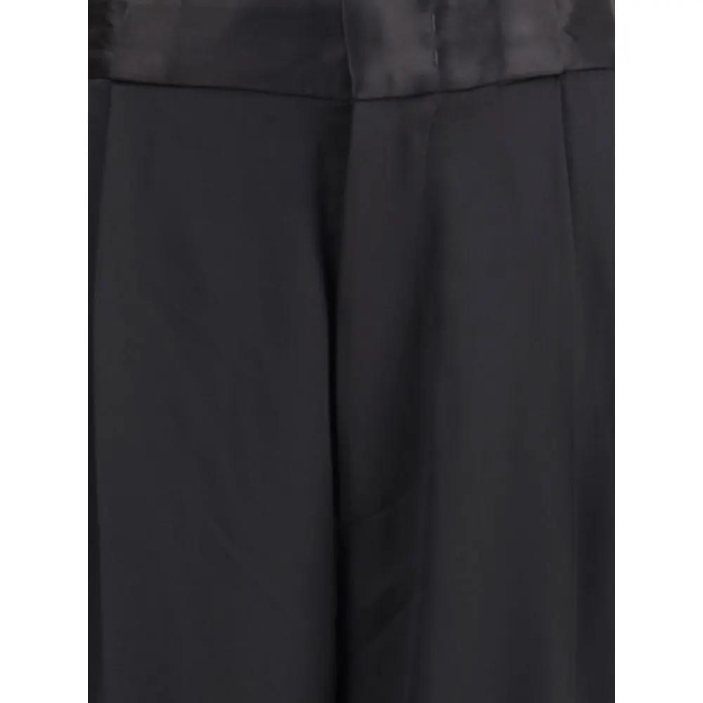 Pantalon décontracté en soie noire SA SU PHI
