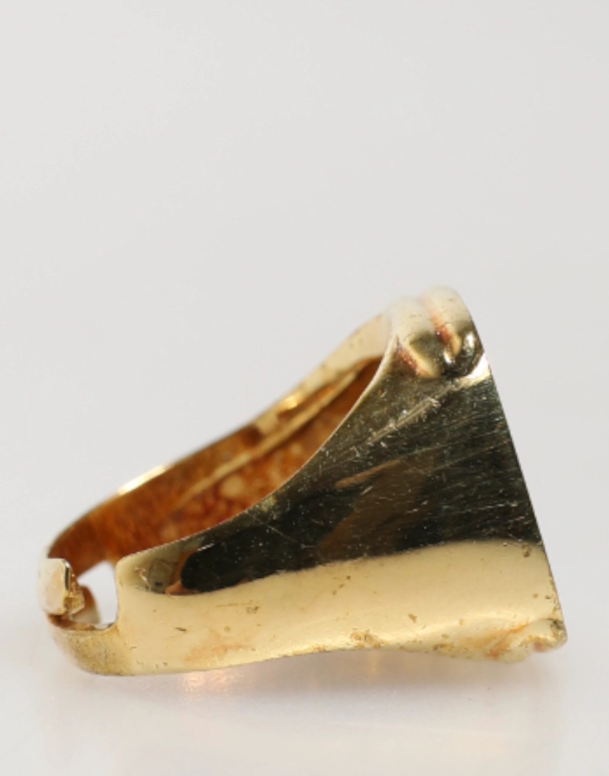 Dolce & Gabbana Gold-Tone Real Brass Black Enamel "J" Adjustable Rings by Dolce & Gabbana