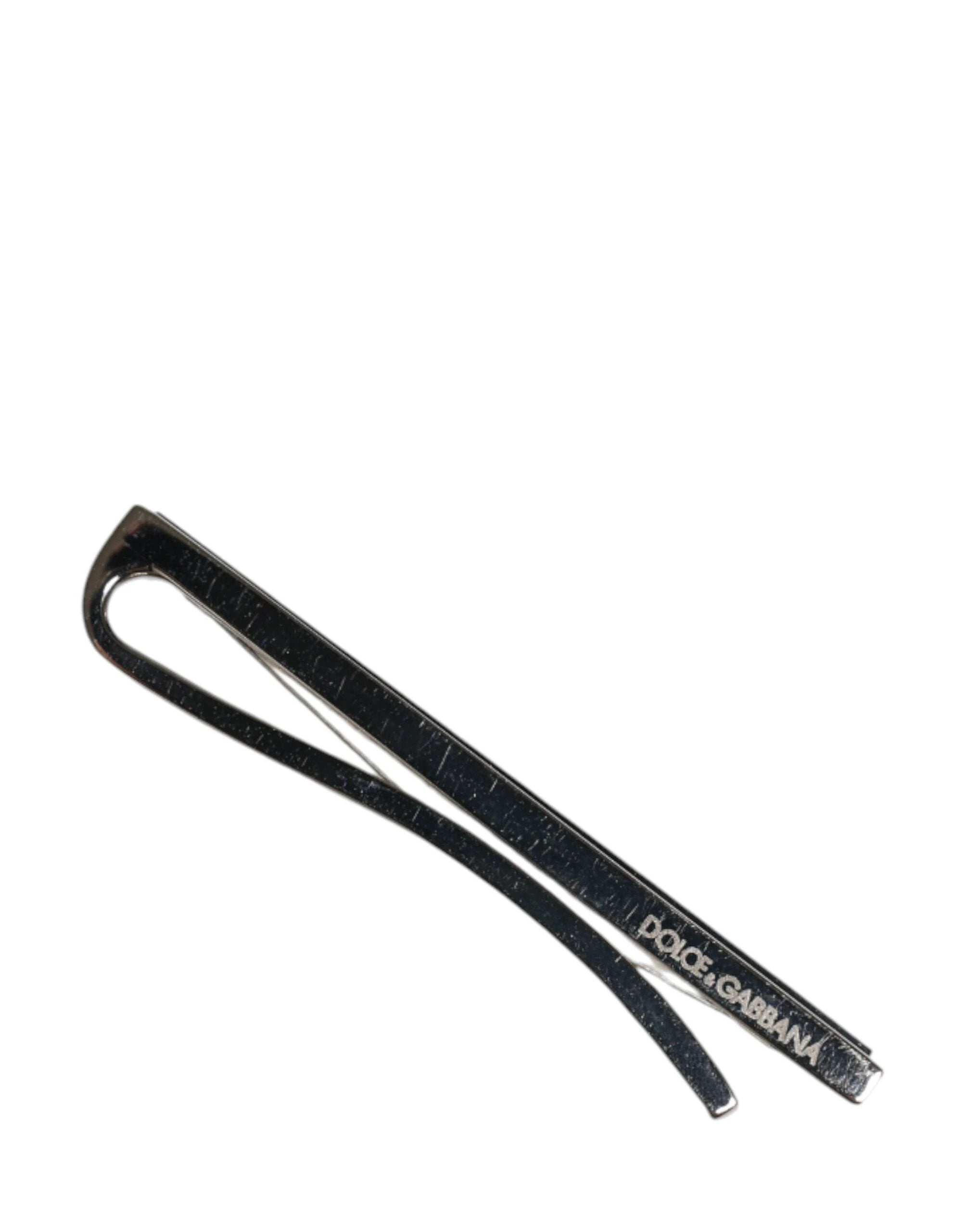 Dolce & Gabbana Silver Tone Brass Logo Branded Men Accessory Tie Clip Bar by Dolce & Gabbana