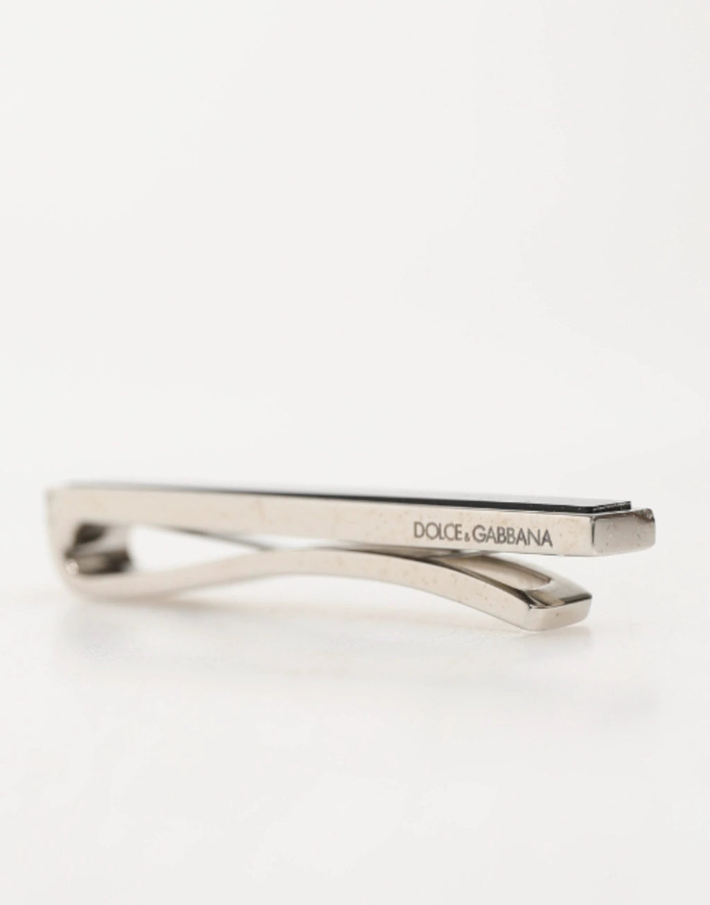 Dolce & Gabbana Silver Tone Brass Logo Branded Men Accessory Tie Clip Bar by Dolce & Gabbana