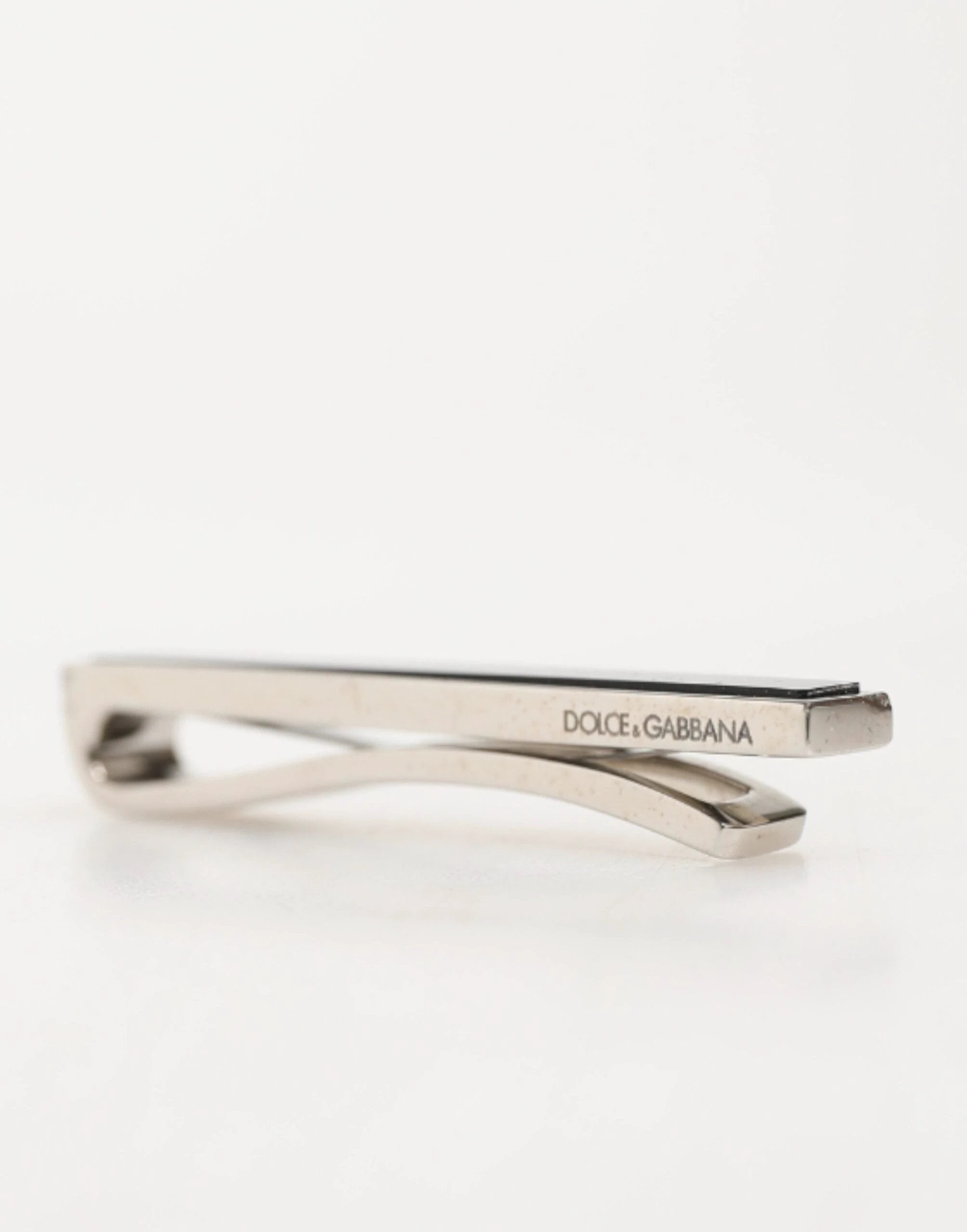 Dolce & Gabbana Silver Tone Brass Logo Branded Men Accessory Tie Clip Bar by Dolce & Gabbana