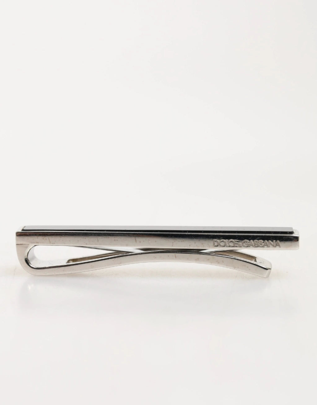 Dolce & Gabbana Silver Tone Brass Logo Branded Men Accessory Tie Clip Bar by Dolce & Gabbana