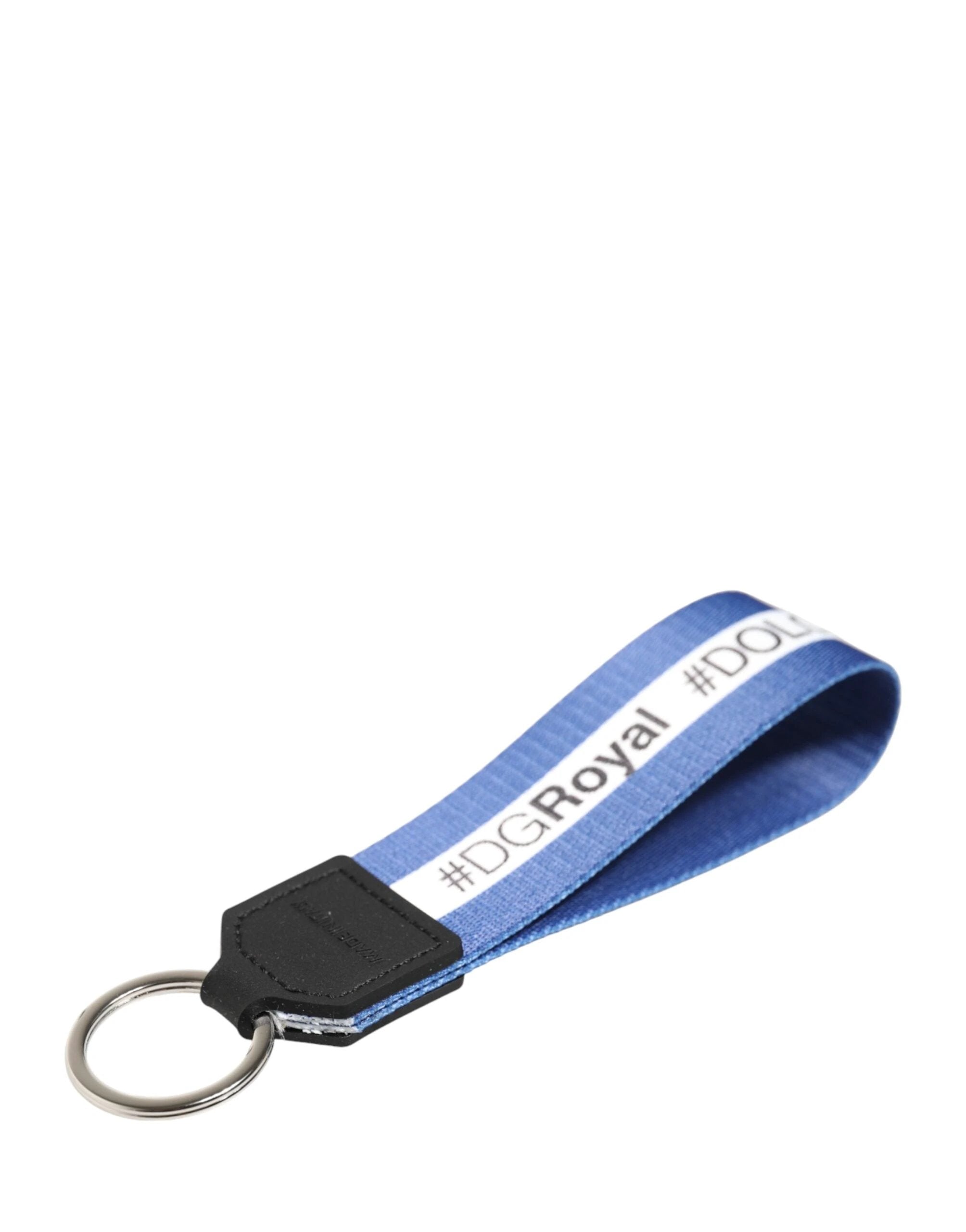 Dolce & Gabbana White Blue Logo Polyester PVC Holder Keychain Keyring by Dolce & Gabbana