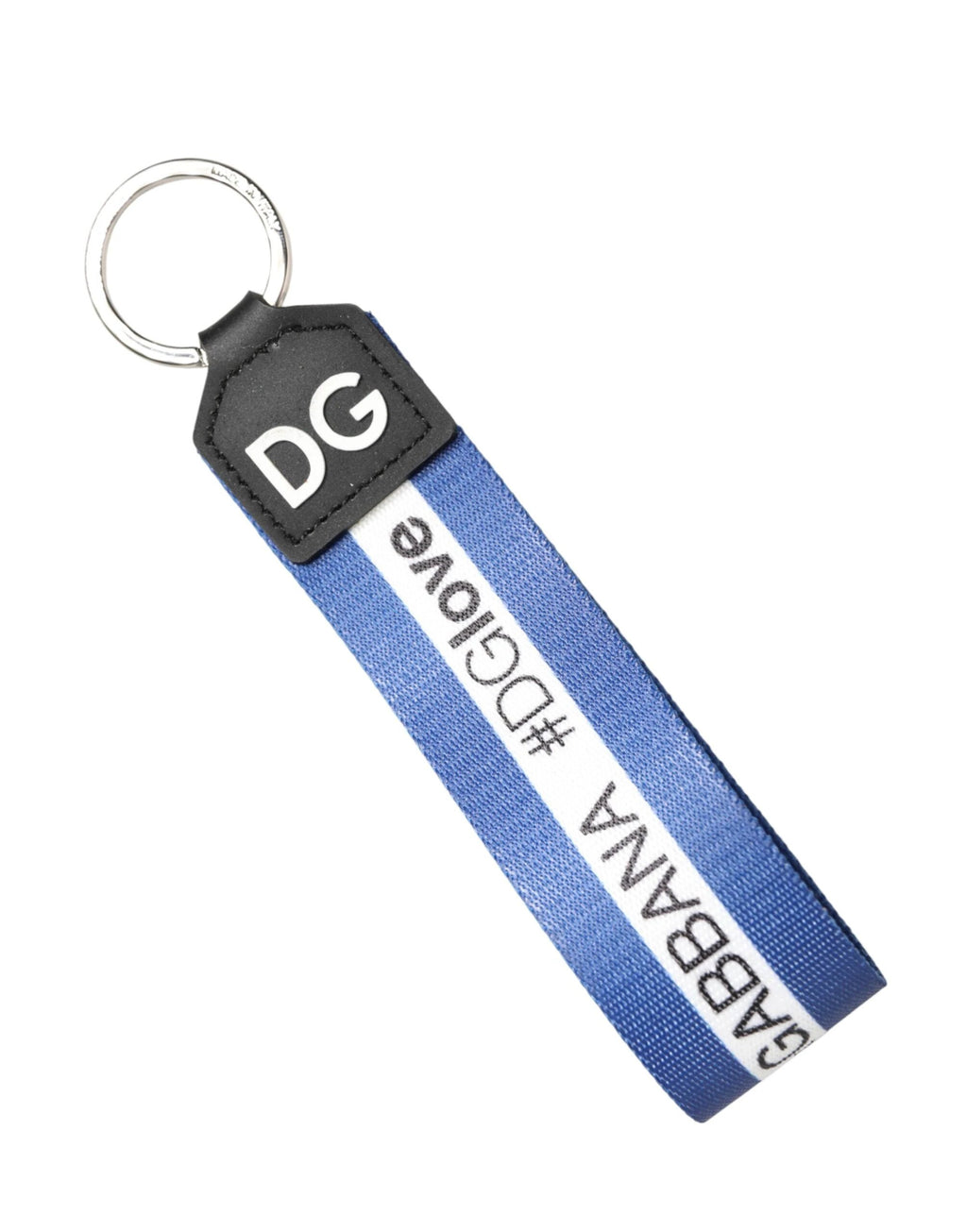 Dolce & Gabbana White Blue Logo Polyester PVC Holder Keychain Keyring by Dolce & Gabbana