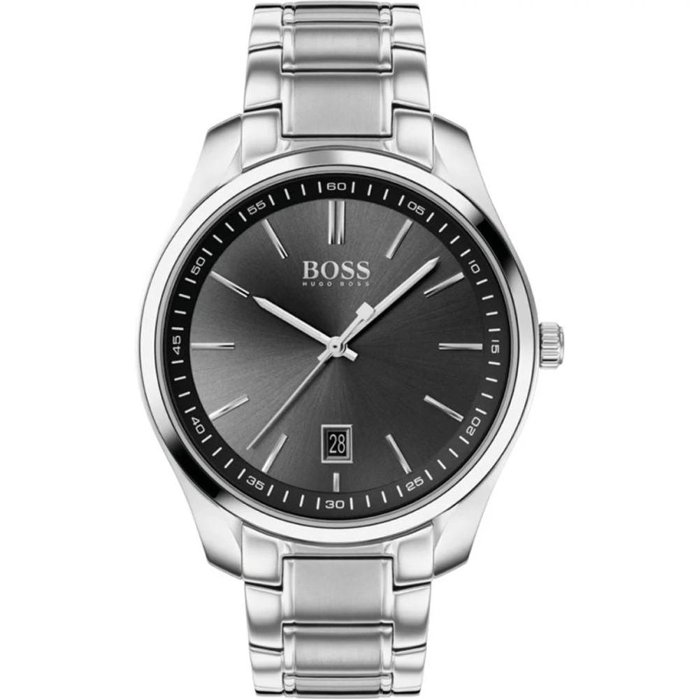 Hugo Boss Gray Stainless Steel Dress Watch by Hugo Boss