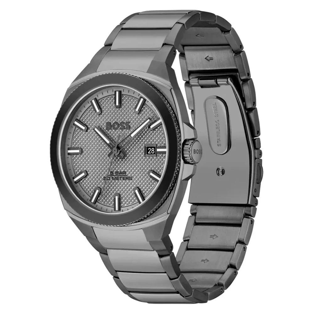 Hugo Boss Gray Stainless Steel Dress Watch by Hugo Boss