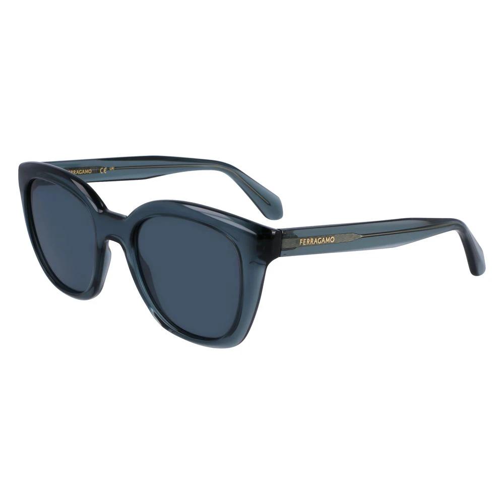 Ferragamo Blue Injected Sunglasses by Ferragamo
