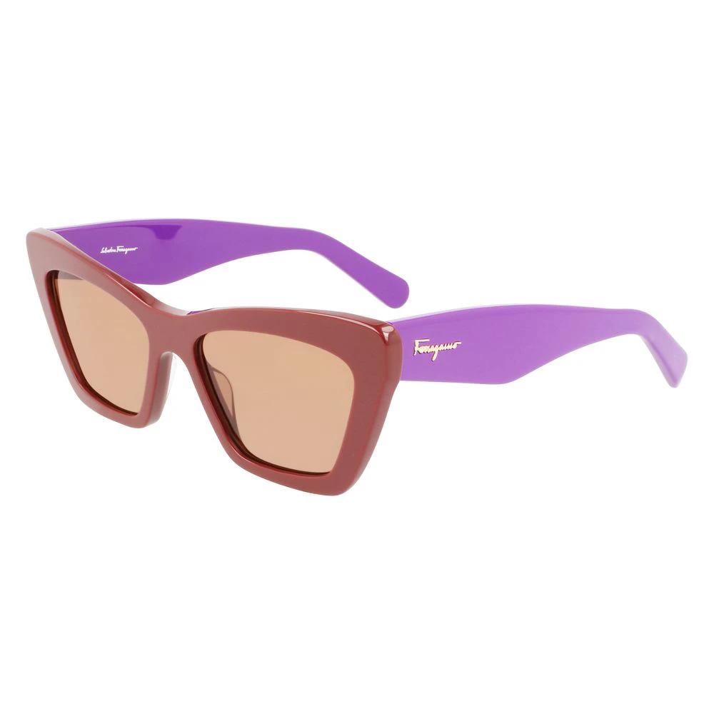 Ferragamo Brown Acetate Sunglasses by Ferragamo