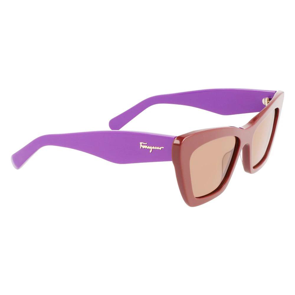 Ferragamo Brown Acetate Sunglasses by Ferragamo