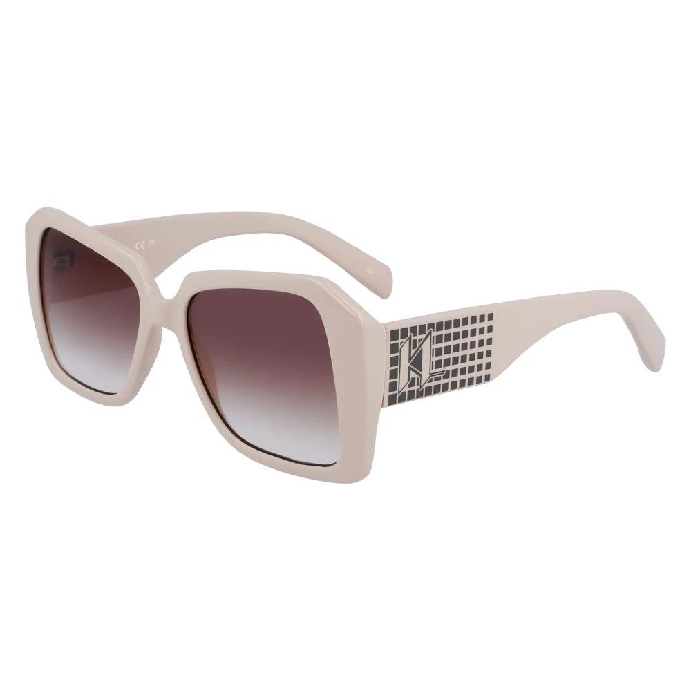 Karl Lagerfeld White Injected Sunglasses by Karl Lagerfeld