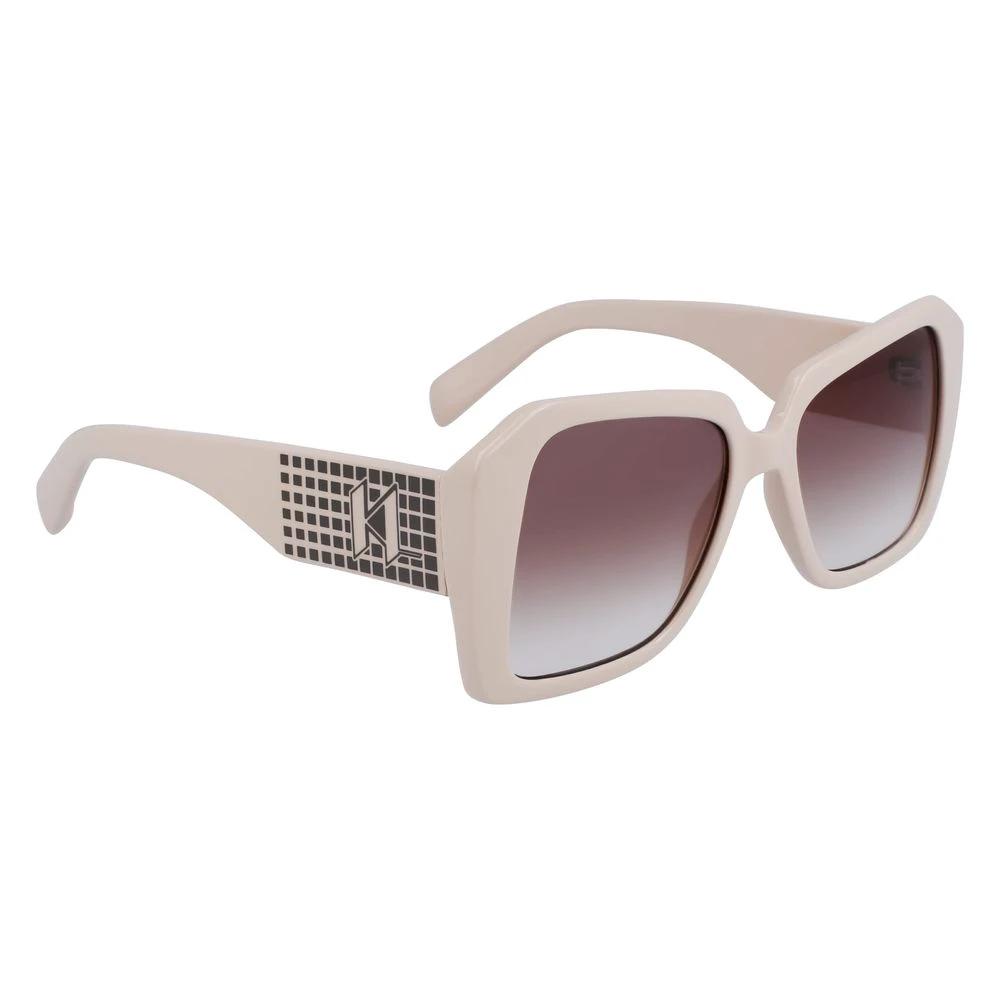 Karl Lagerfeld White Injected Sunglasses by Karl Lagerfeld