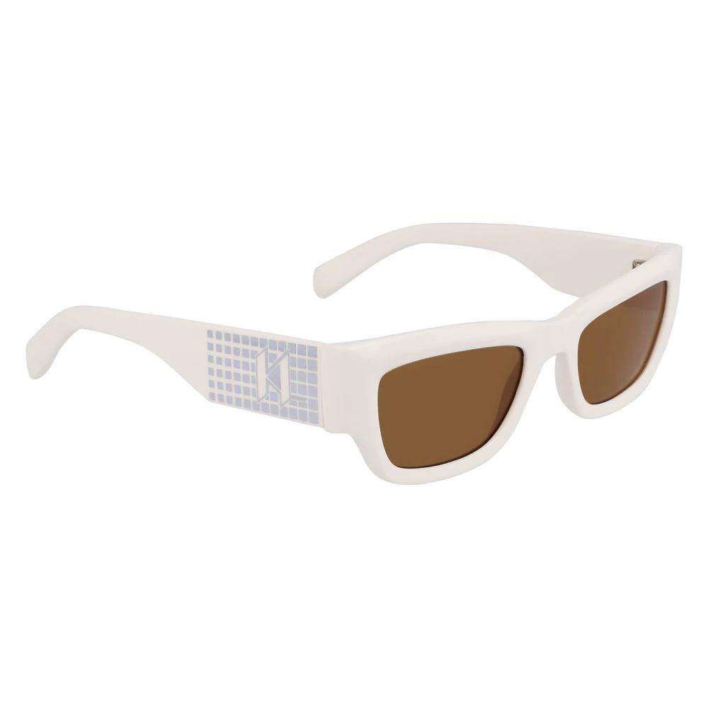 Karl Lagerfeld White Injected Sunglasses by Karl Lagerfeld