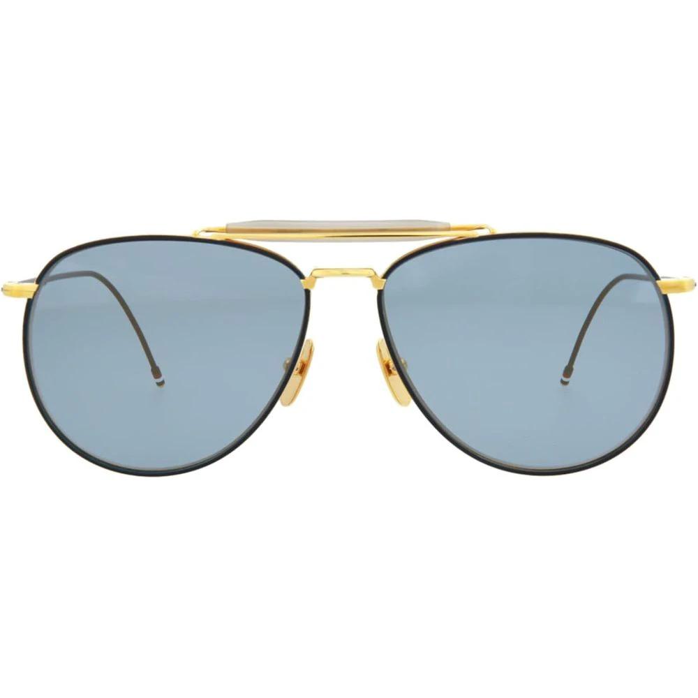 Lunettes de soleil Thom Browne en titane doré