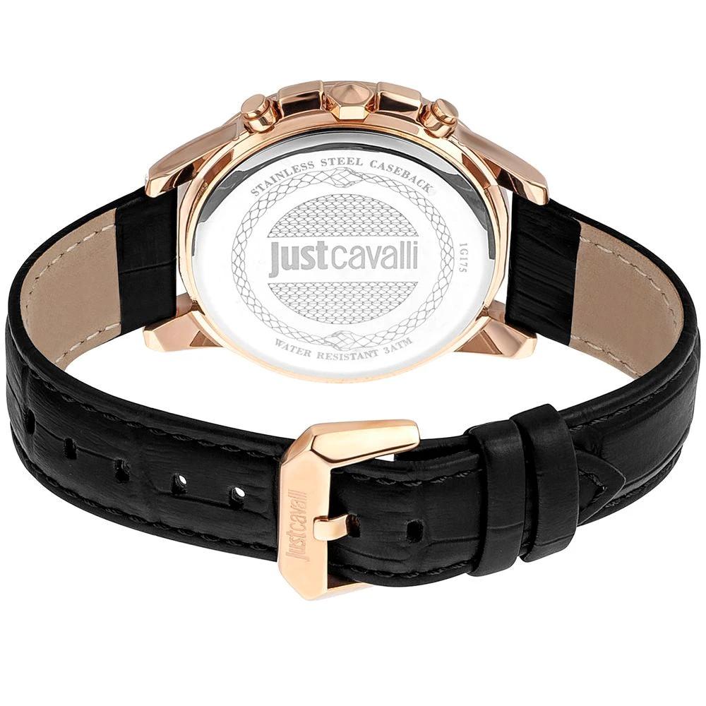 Just Cavalli Black Leather Dress Watch by Just Cavalli