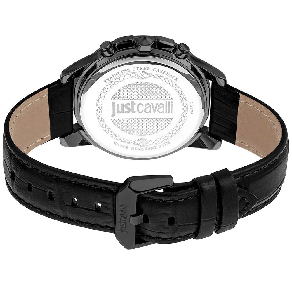 Just Cavalli Black Leather Dress Watch by Just Cavalli