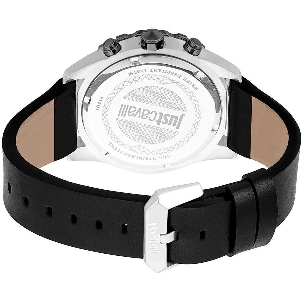 Just Cavalli Black Leather Dress Watch by Just Cavalli