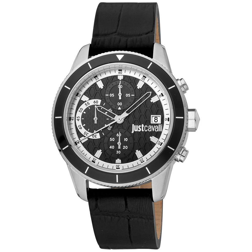 Just Cavalli Black Leather Watch by Just Cavalli