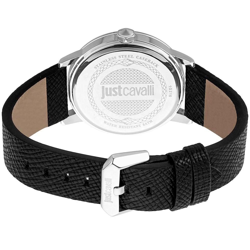 Just Cavalli Black Leather Dress Watch by Just Cavalli
