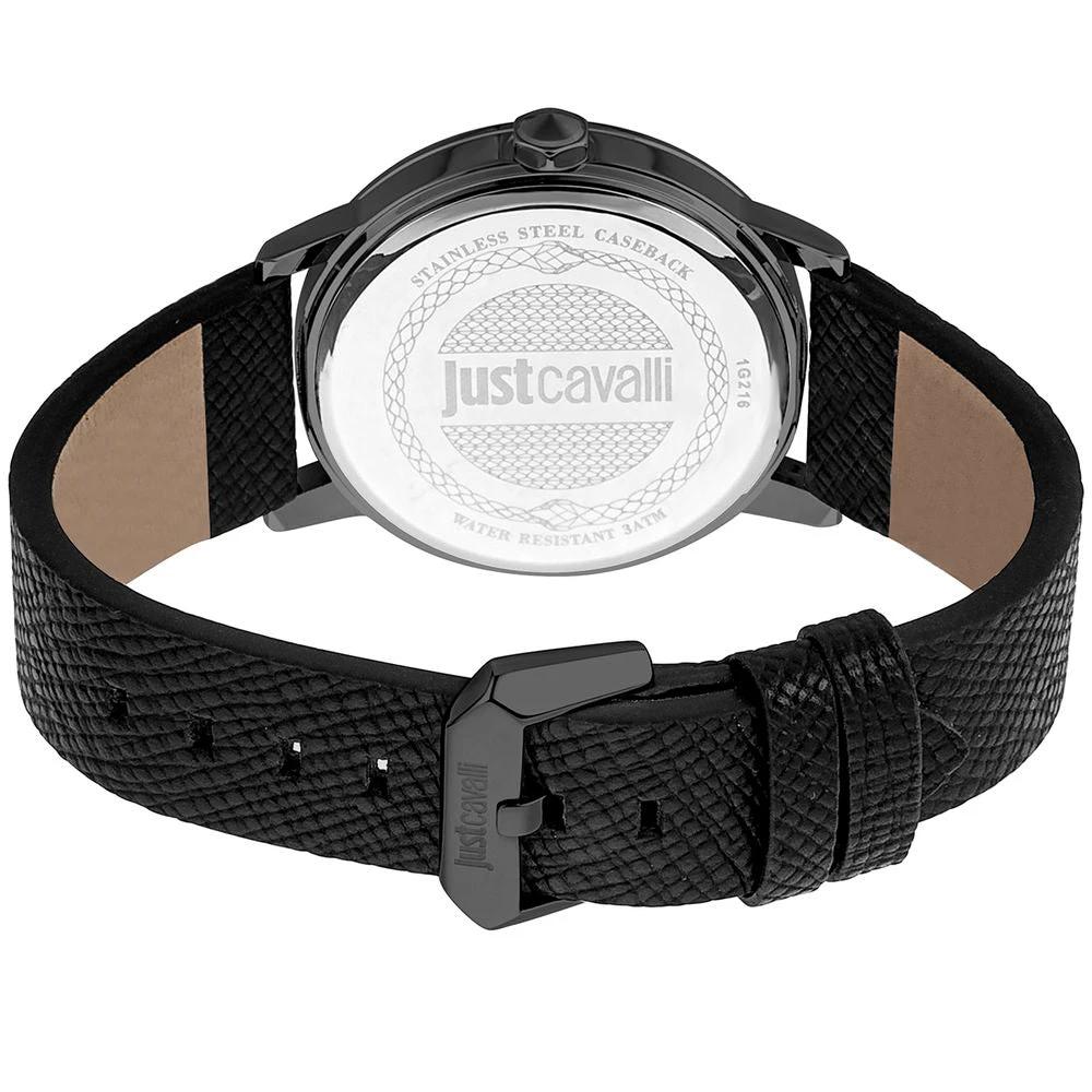 Just Cavalli Black Leather Dress Watch by Just Cavalli