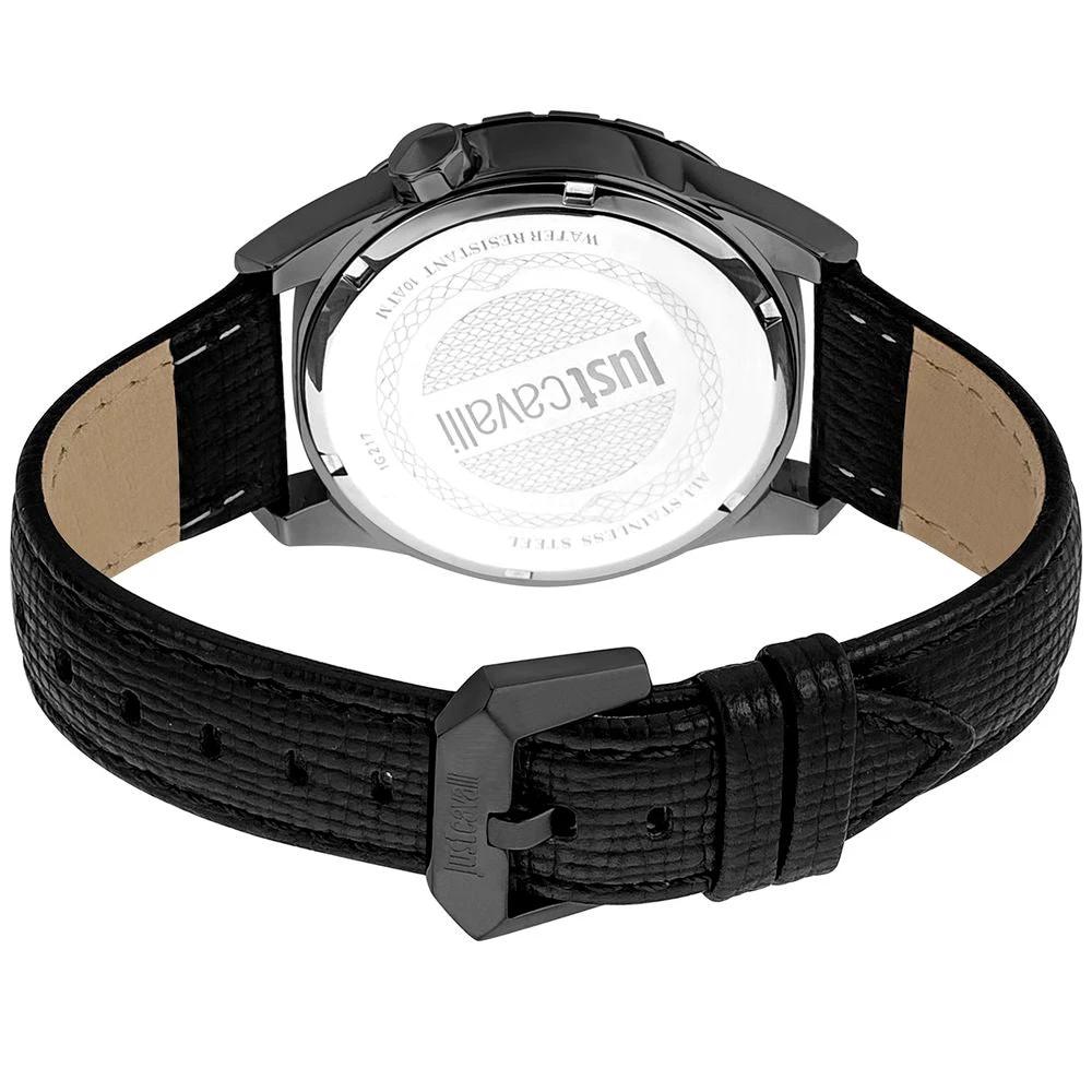 Just Cavalli Black Leather Dress Watch by Just Cavalli