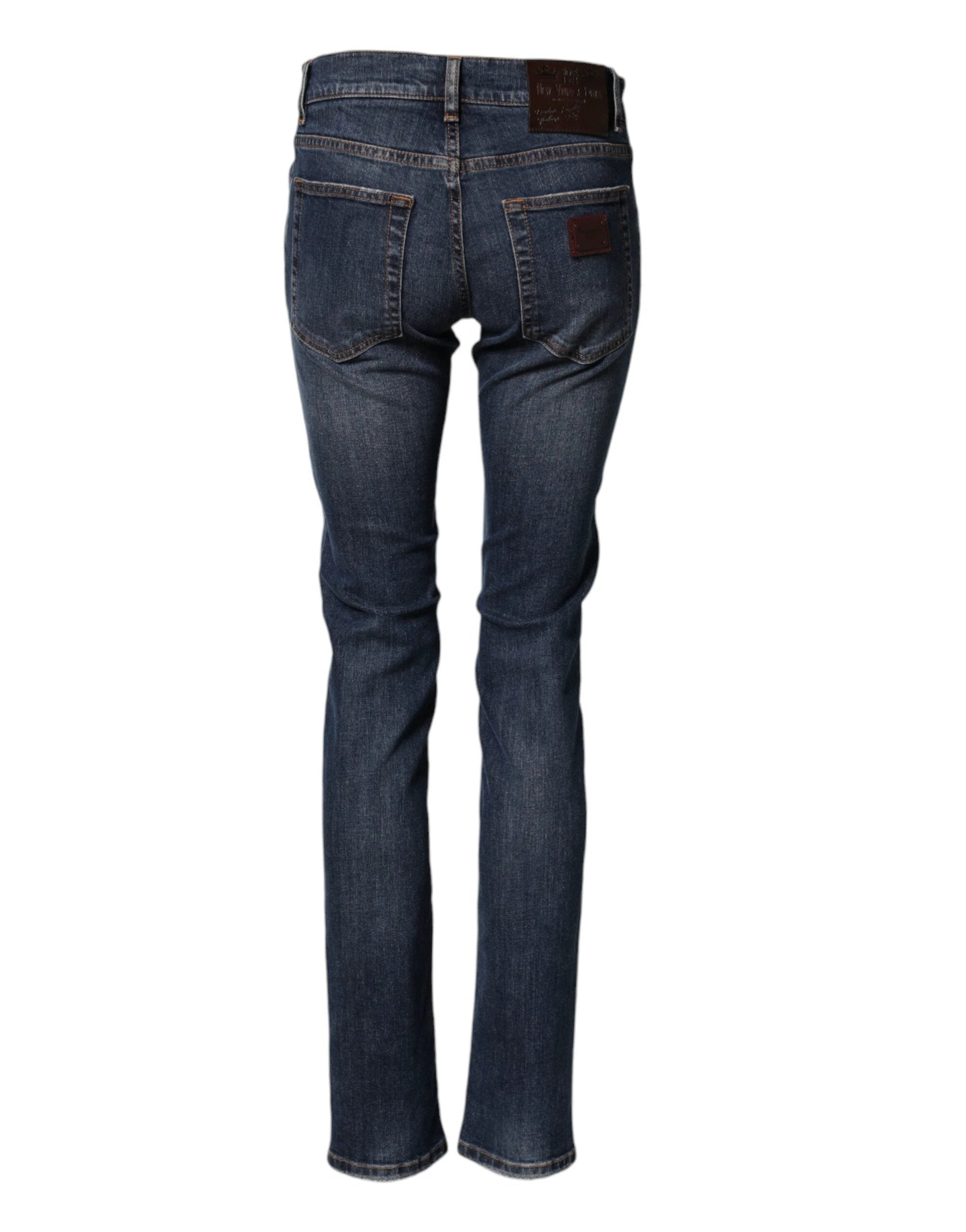 Dolce & Gabbana Blue Cotton Stretch Skinny Men Denim Jeans by Dolce & Gabbana