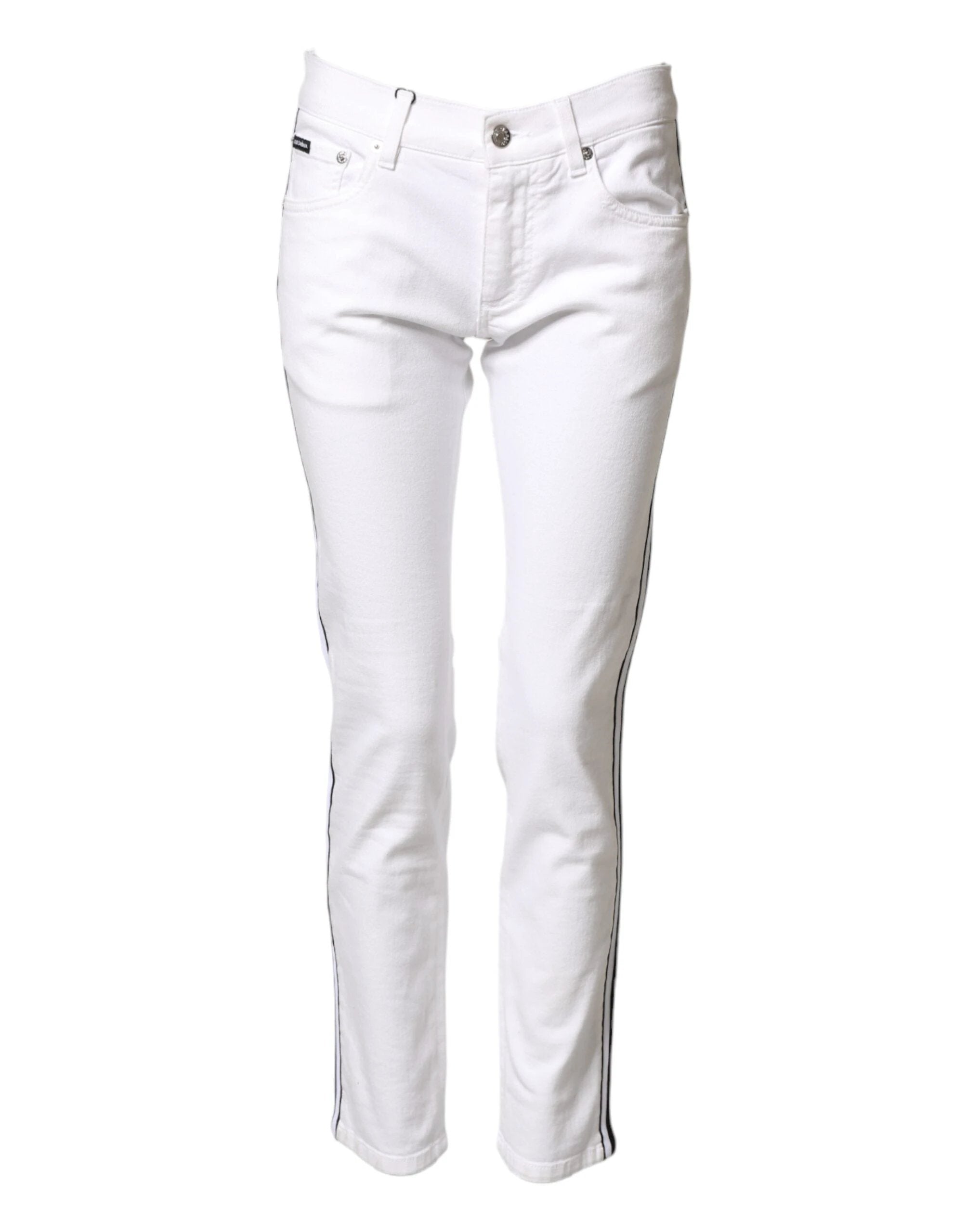 Dolce & Gabbana White Cotton Stretch Skinny Men Denim Jeans by Dolce & Gabbana