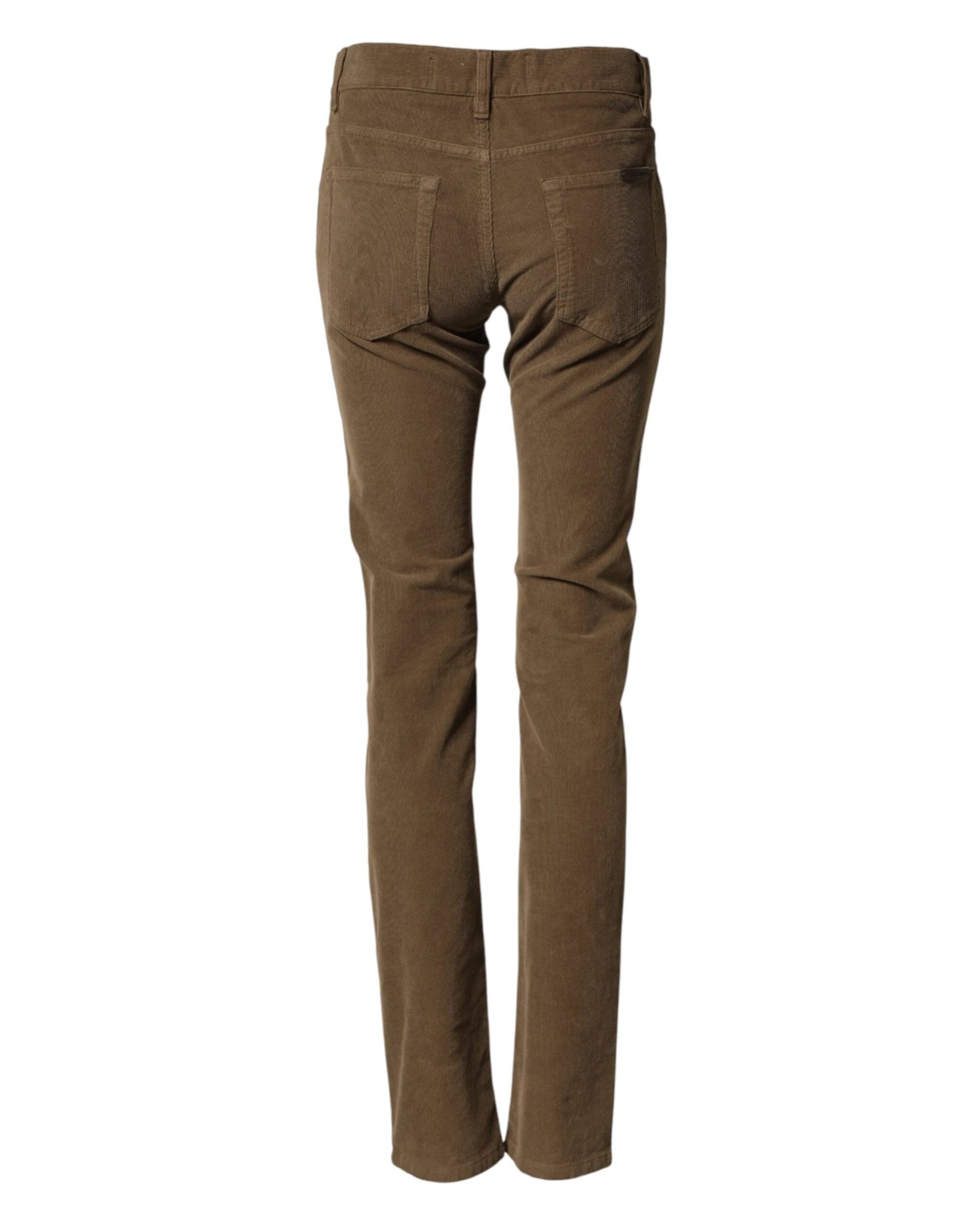 Dolce & Gabbana Brown Cotton Stretch Skinny Men Denim Jeans by Dolce & Gabbana