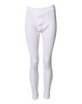 Dolce & Gabbana White Cotton Mid Waist Tights Leggings Pants by Dolce & Gabbana