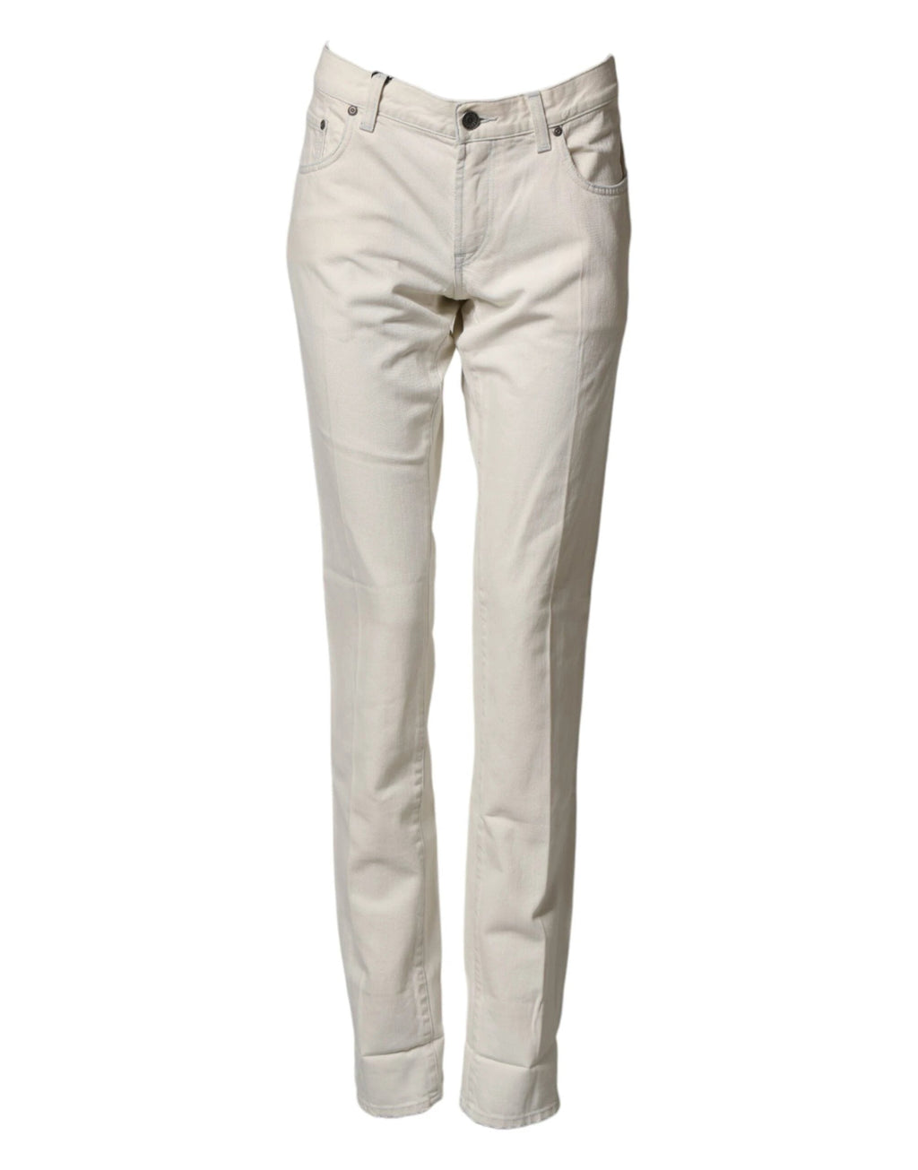 Dolce & Gabbana White Cotton Skinny Denim Trouser Men Jeans by Dolce & Gabbana