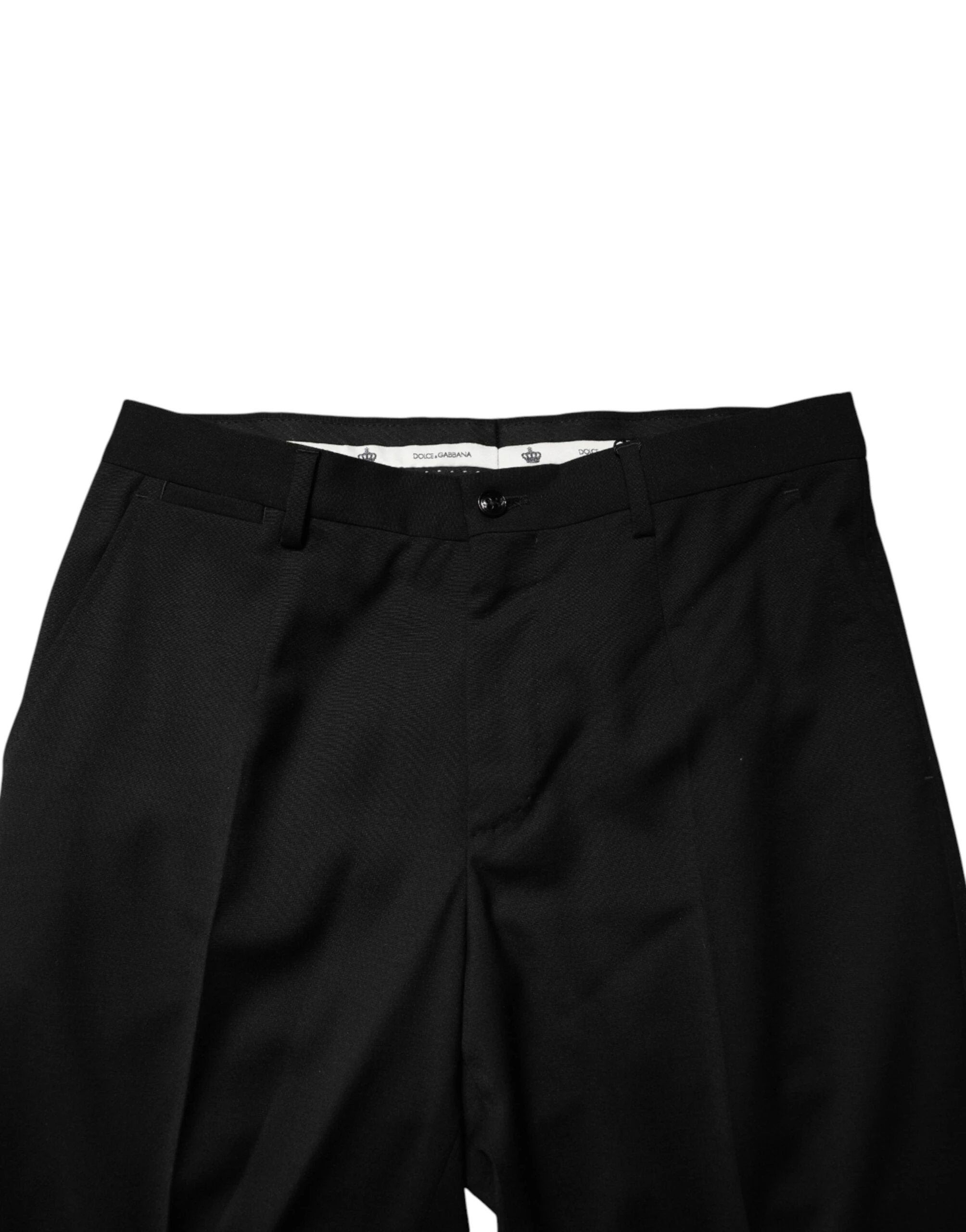 Dolce & Gabbana Black Wool Formal Dress Men Trouser Pants by Dolce & Gabbana