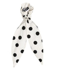 Dolce & Gabbana Scrunchie White Cotton Polka Dot Scarf Tie Accessory Hair by Dolce & Gabbana