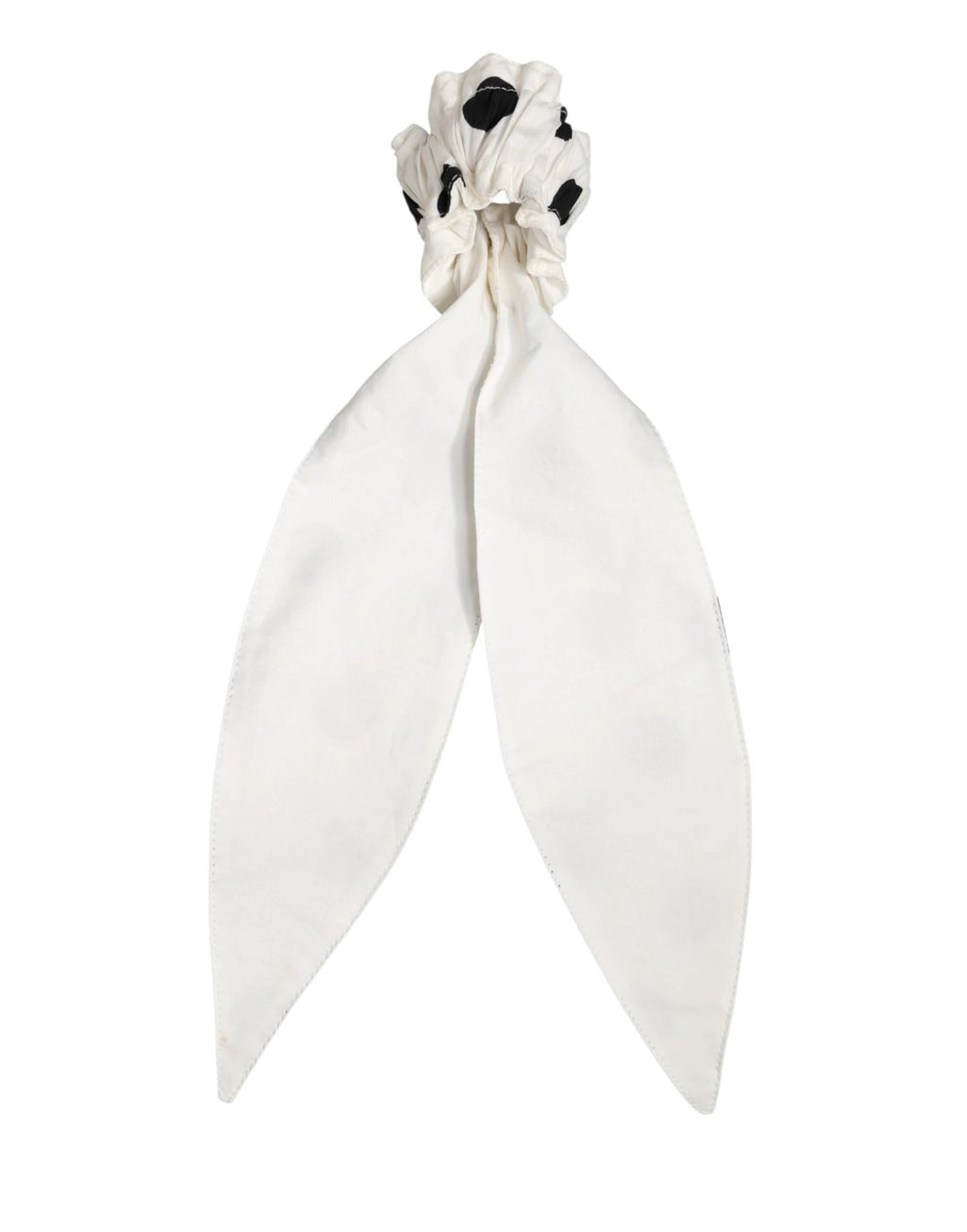 Dolce & Gabbana Scrunchie White Cotton Polka Dot Scarf Tie Accessory Hair by Dolce & Gabbana