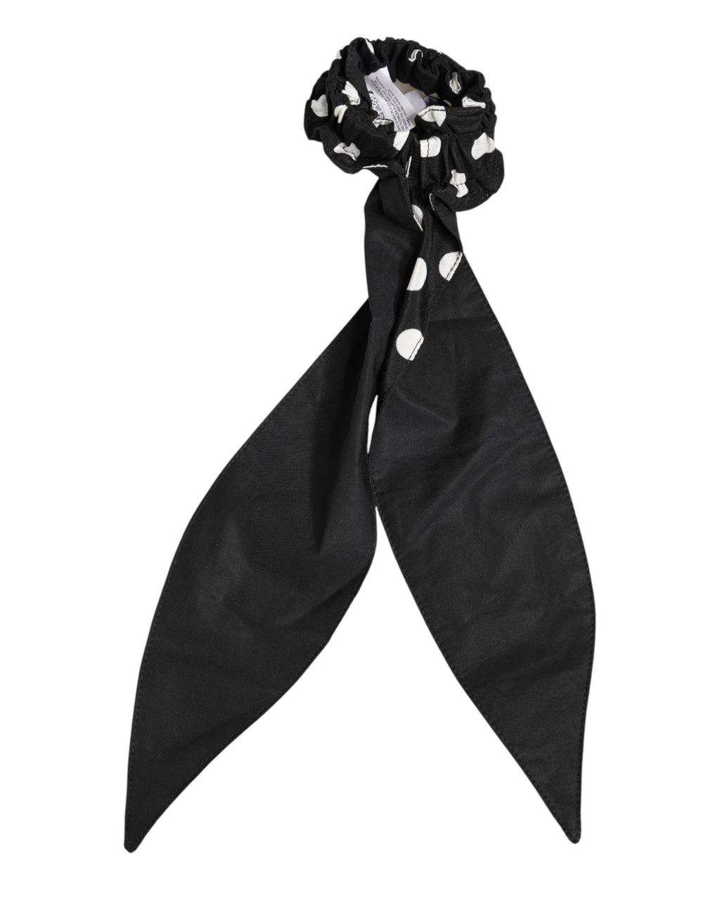 Dolce & Gabbana Black Cotton Polka Dot Scarf Tie Accessory Hair Scrunchie by Dolce & Gabbana