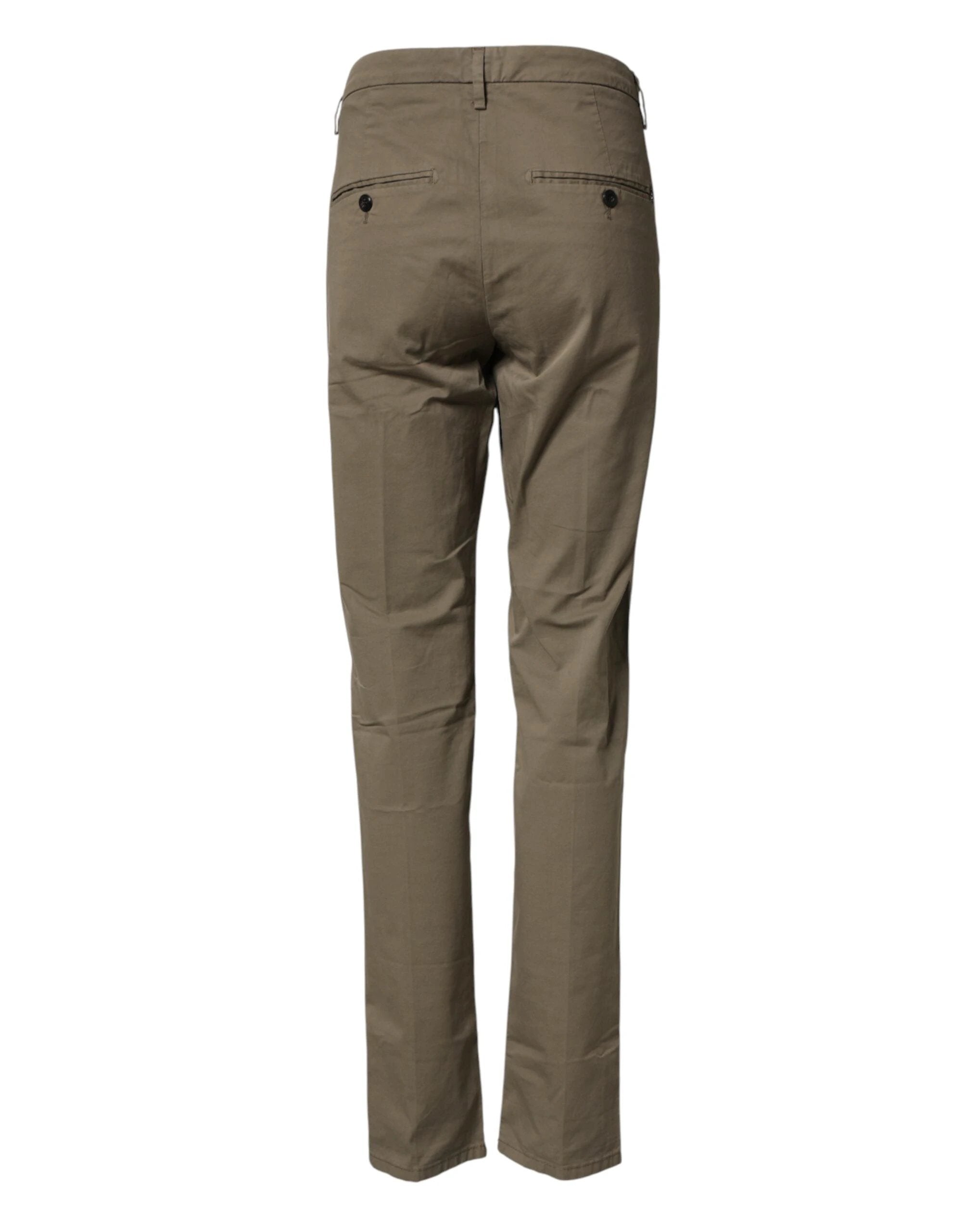 Pantalon chino droit en coton stretch beige Dondup pour homme