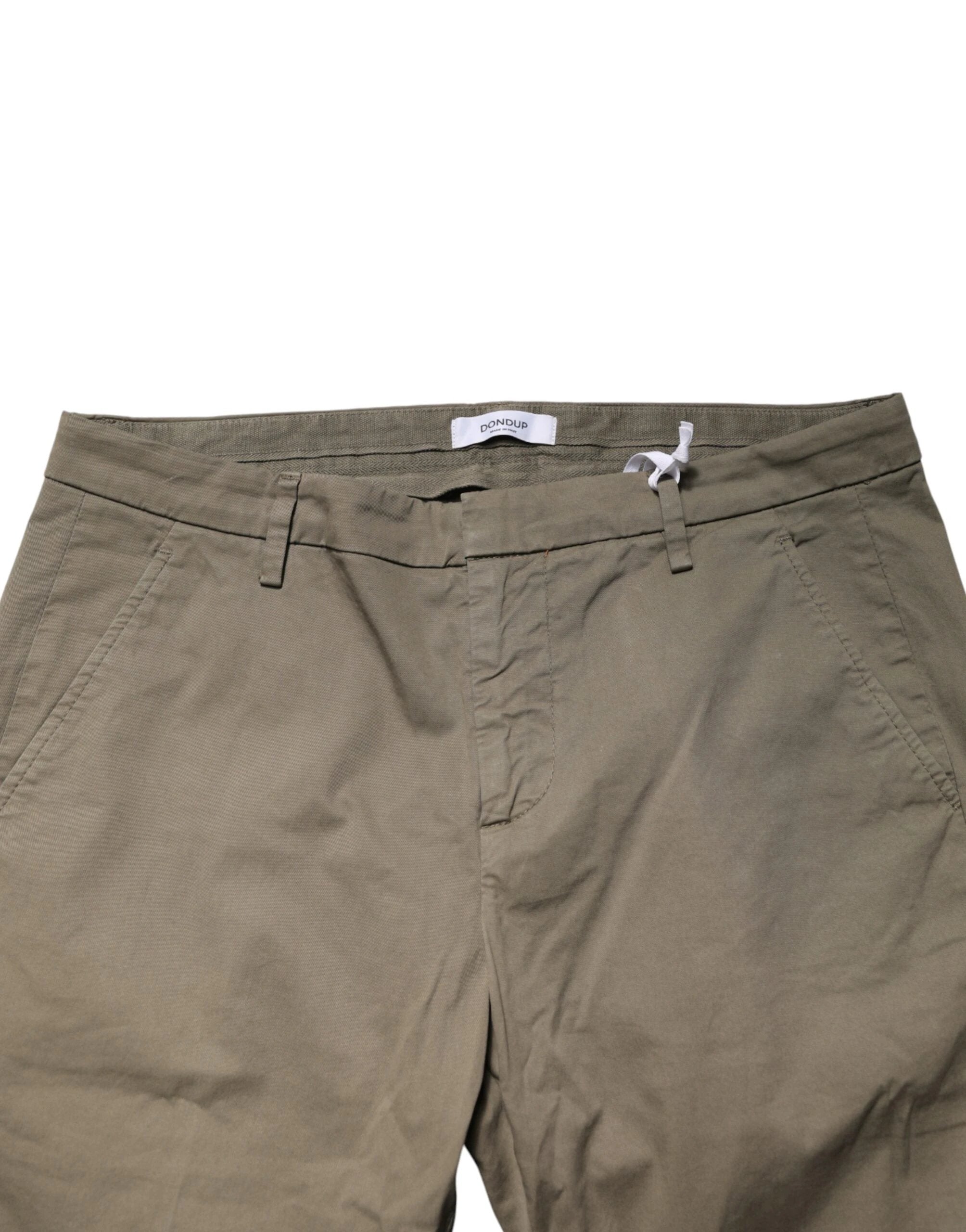 Pantalon chino droit en coton stretch beige Dondup pour homme