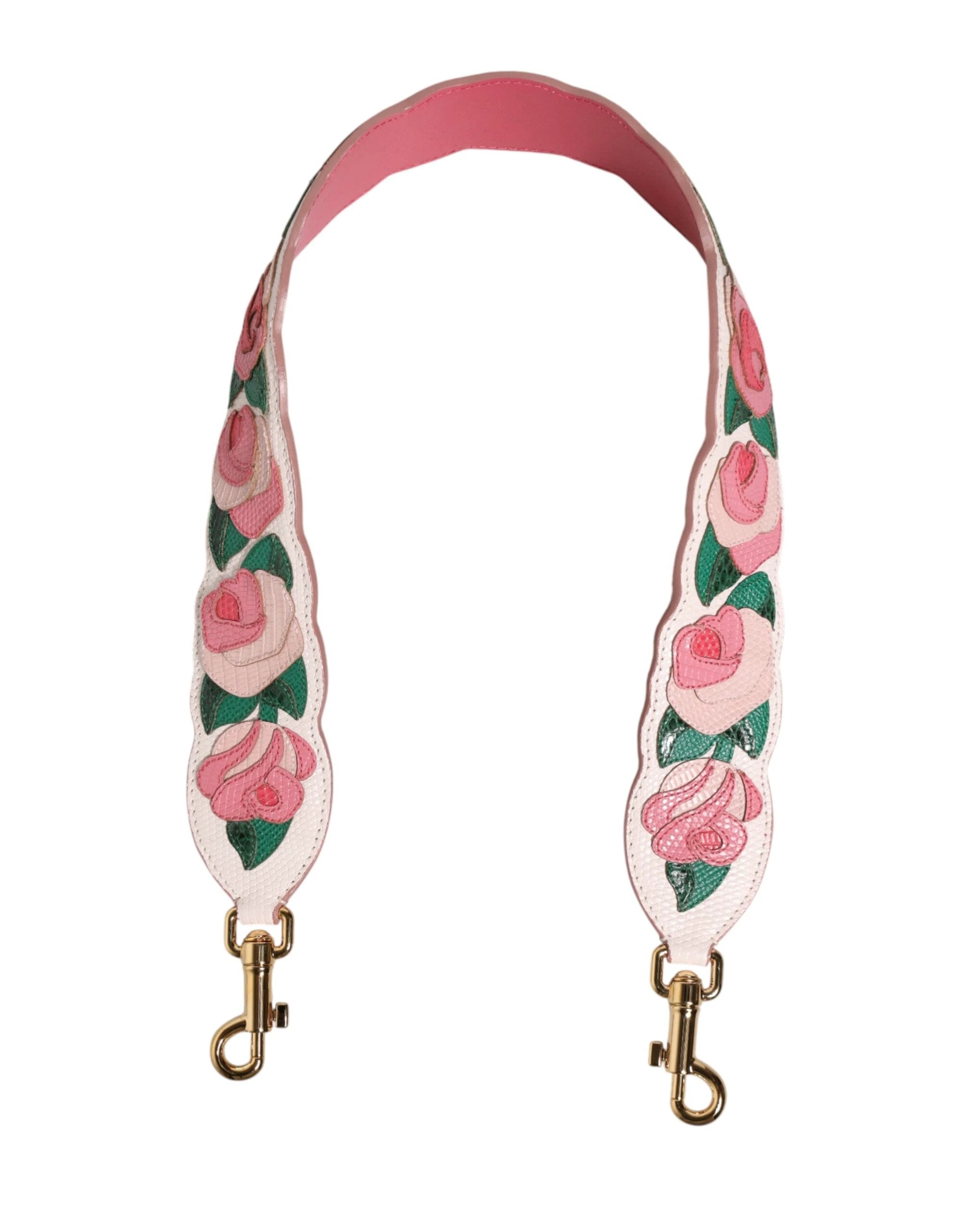 Dolce & Gabbana Strap White Floral Calf Leather Bag Accessory Shoulder by Dolce & Gabbana