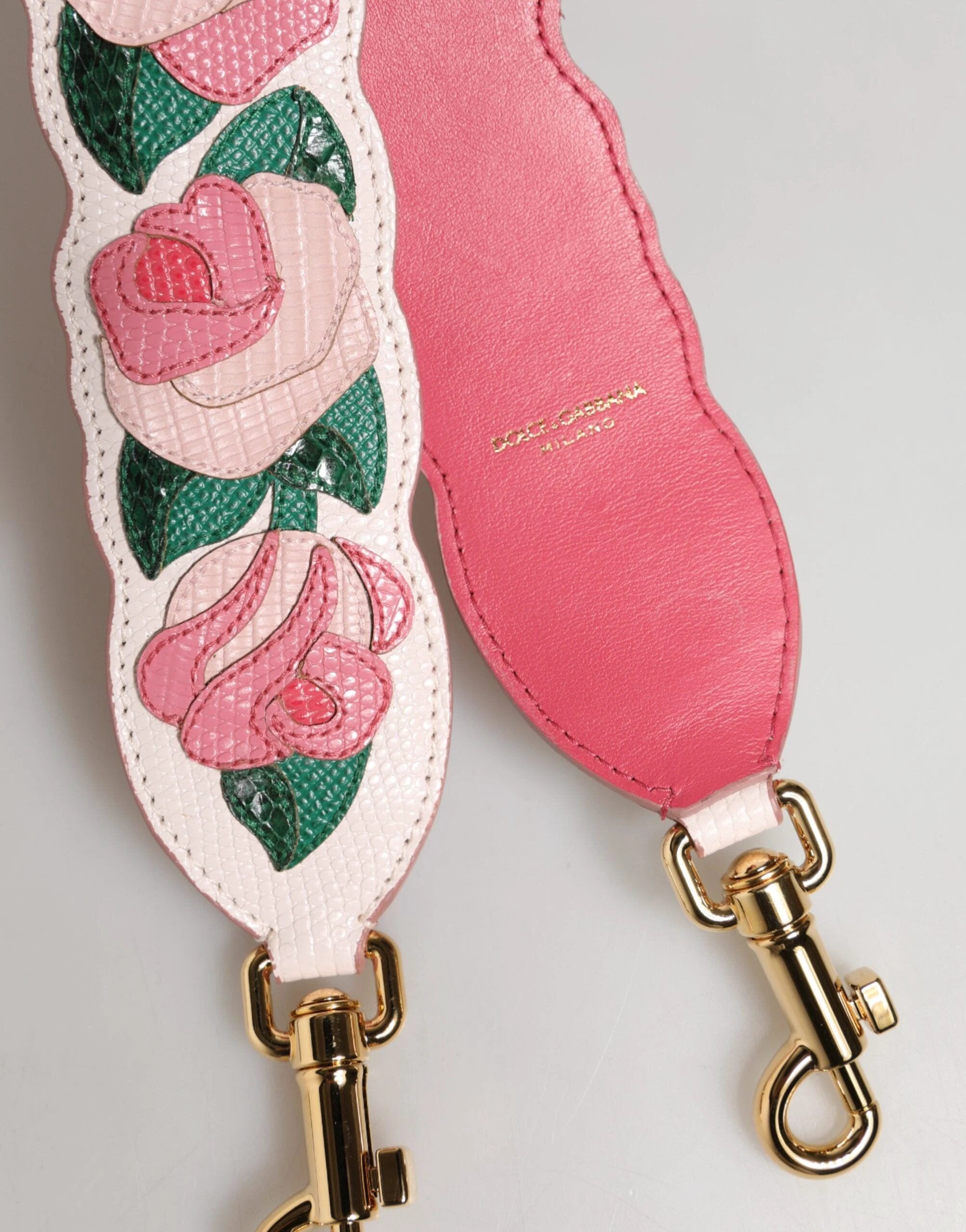 Dolce & Gabbana Strap White Floral Calf Leather Bag Accessory Shoulder by Dolce & Gabbana