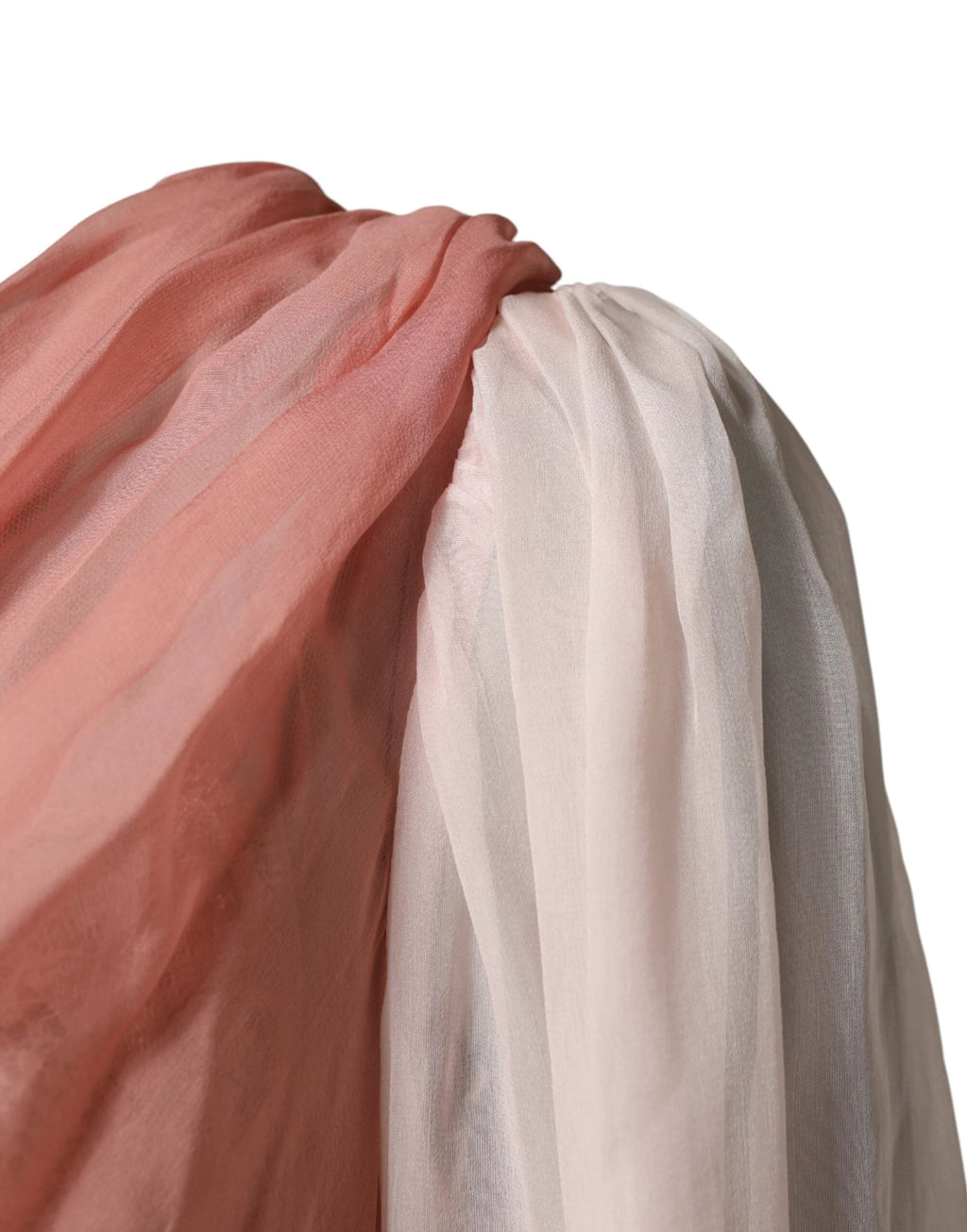 Dolce & Gabbana Pink Silk Tulle Long Sleeve V-neck Dress by Dolce & Gabbana