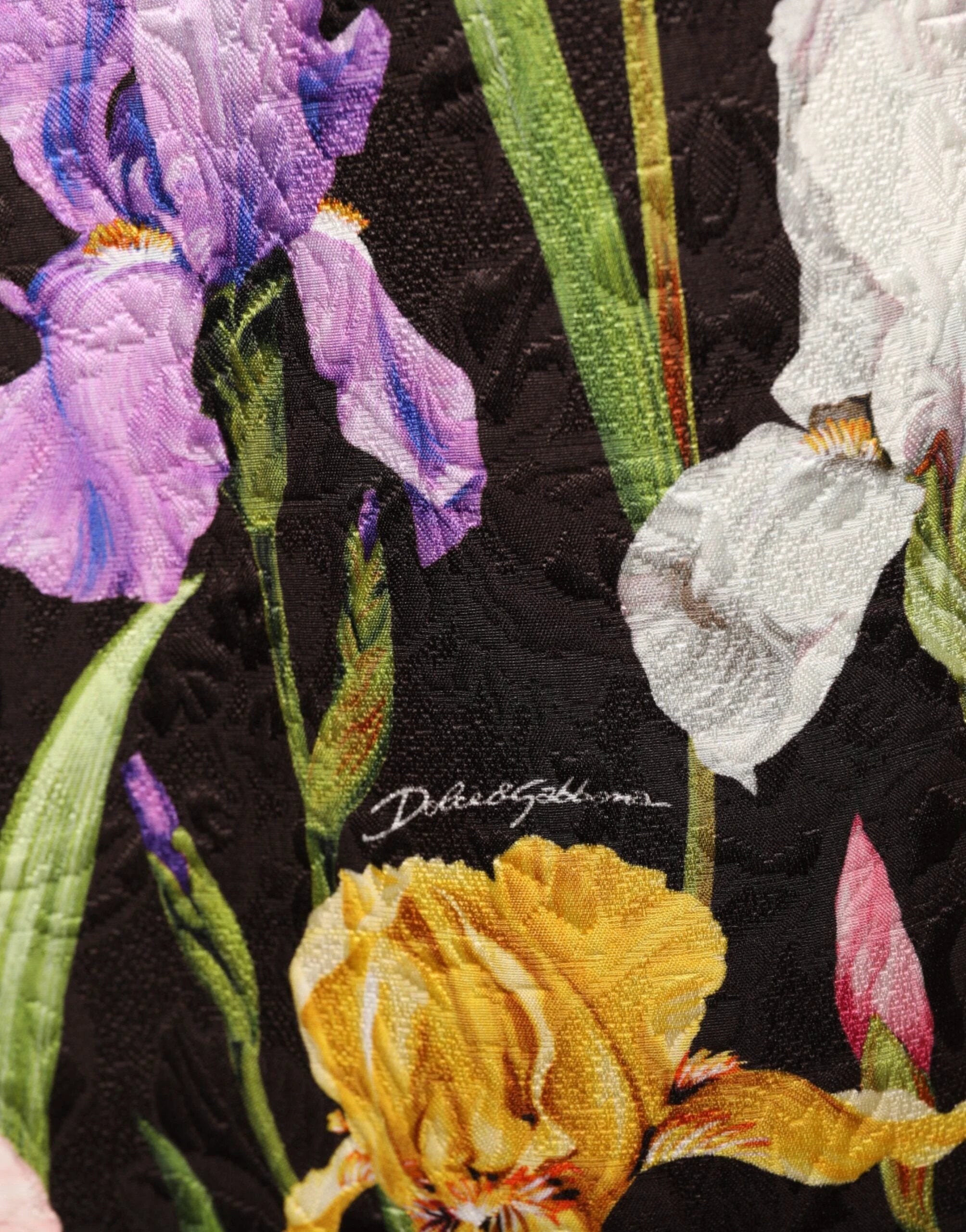 Dolce & Gabbana Black Floral Brocade A-line Mini Dress by Dolce & Gabbana