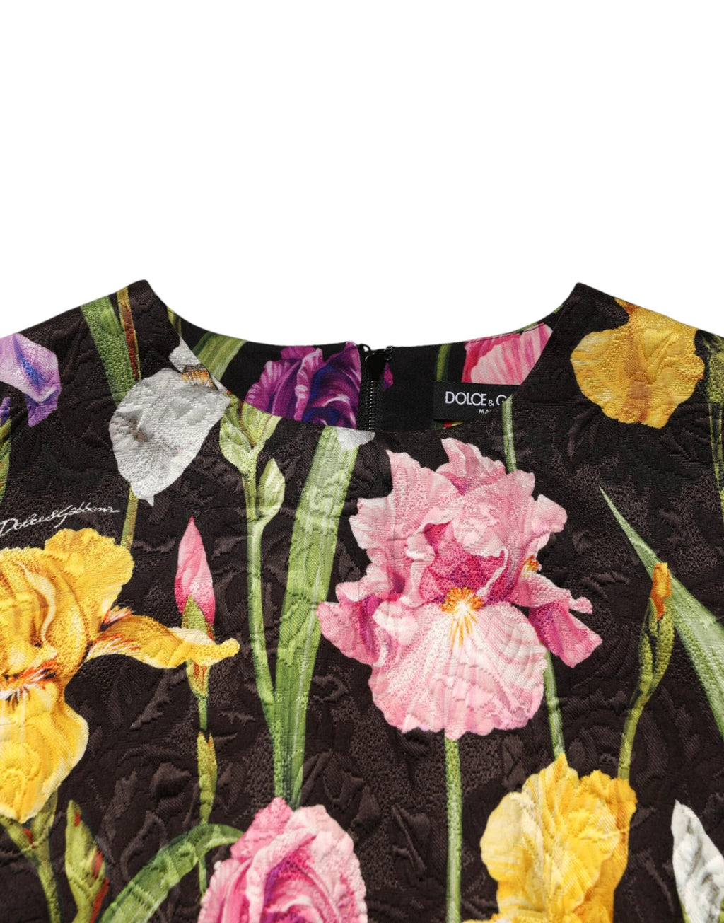 Dolce & Gabbana Black Floral Brocade A-line Mini Dress by Dolce & Gabbana