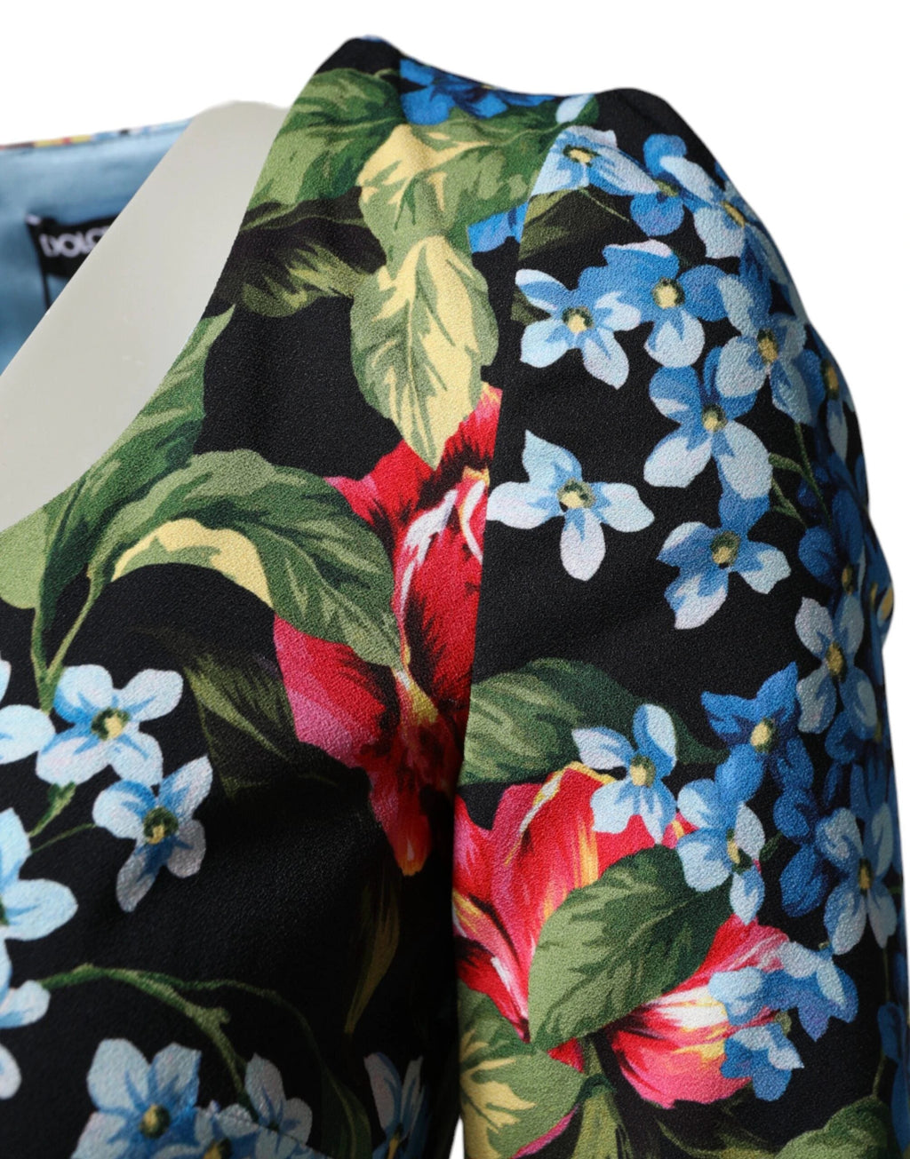 Dolce & Gabbana Black Floral Print Viscose Sheath Midi Dress by Dolce & Gabbana