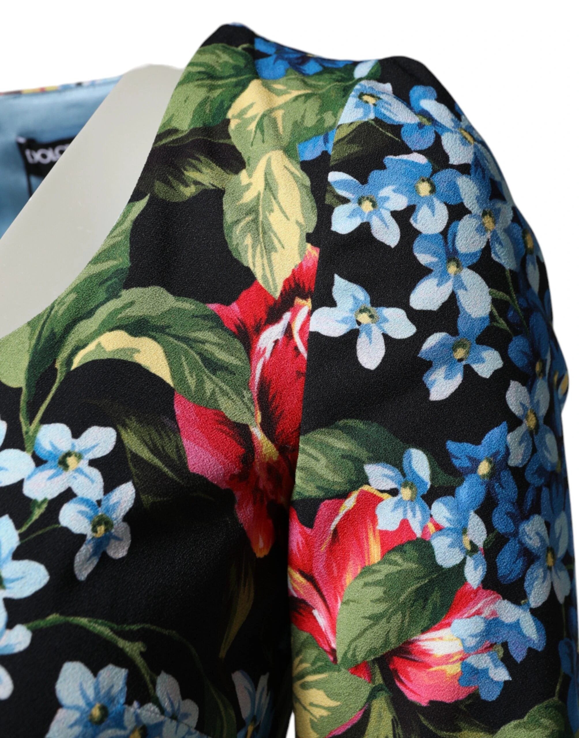 Dolce & Gabbana Black Floral Print Viscose Sheath Midi Dress by Dolce & Gabbana