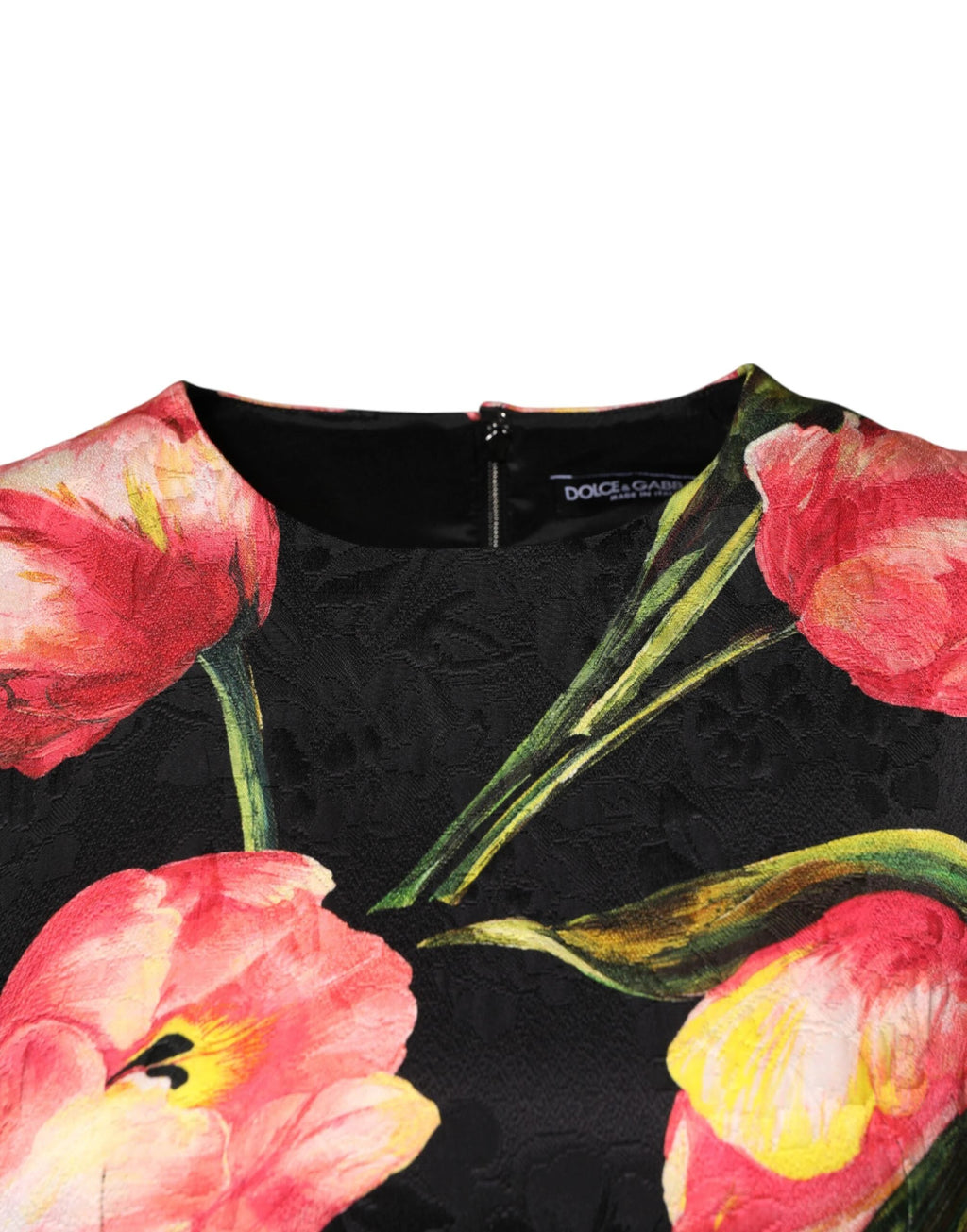 Dolce & Gabbana Black Floral Print Viscose A-line Mini Dress by Dolce & Gabbana