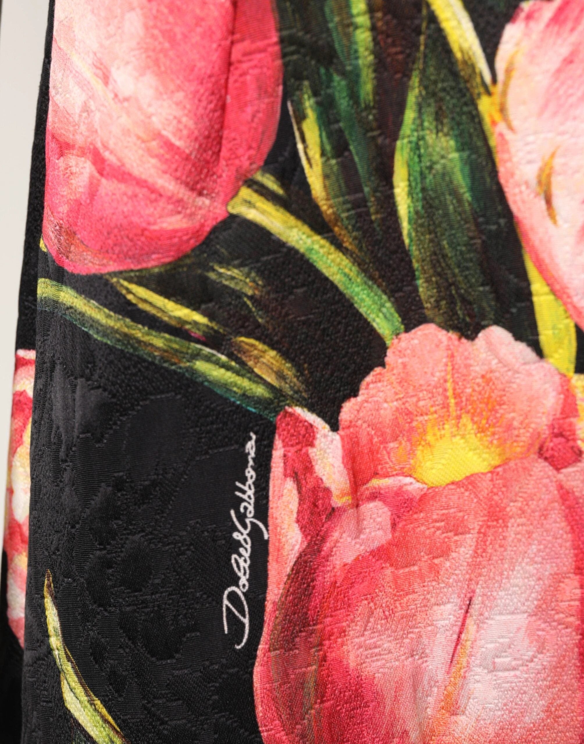 Dolce & Gabbana Black Floral Print Viscose A-line Mini Dress by Dolce & Gabbana